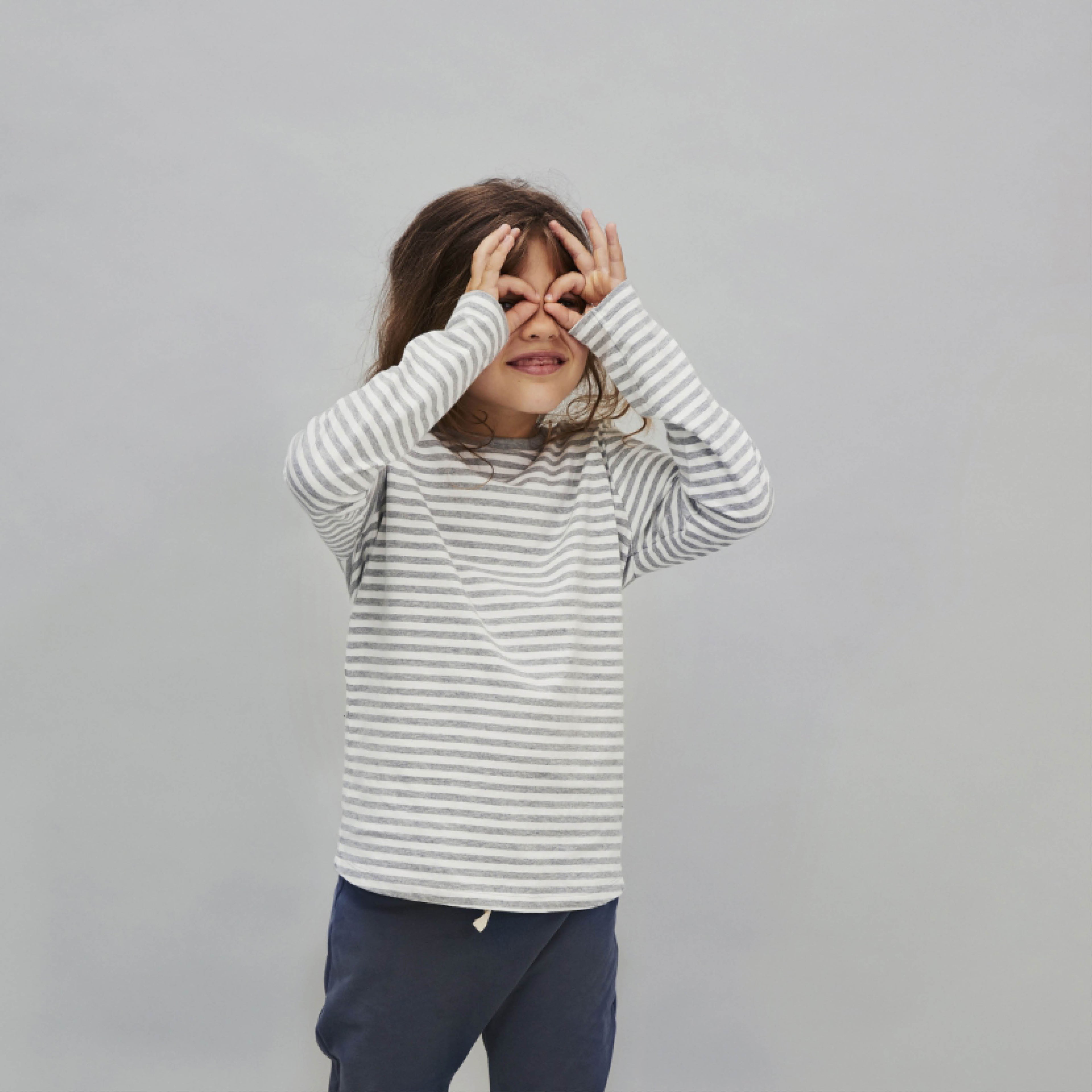 Langärmliges T-Shirt in grey melange/off-white