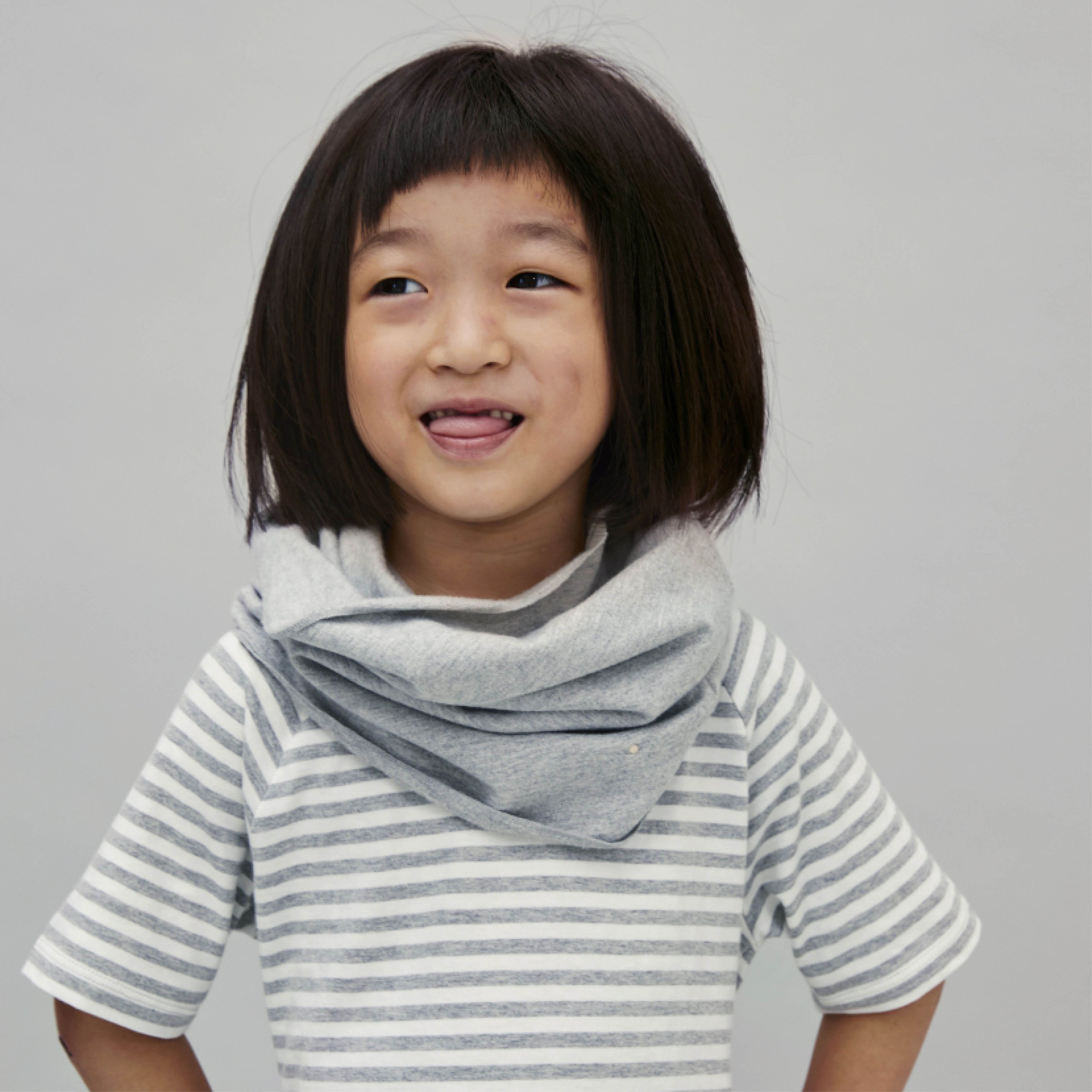 Kurzärmliges T-Shirt in grey melange/off-white