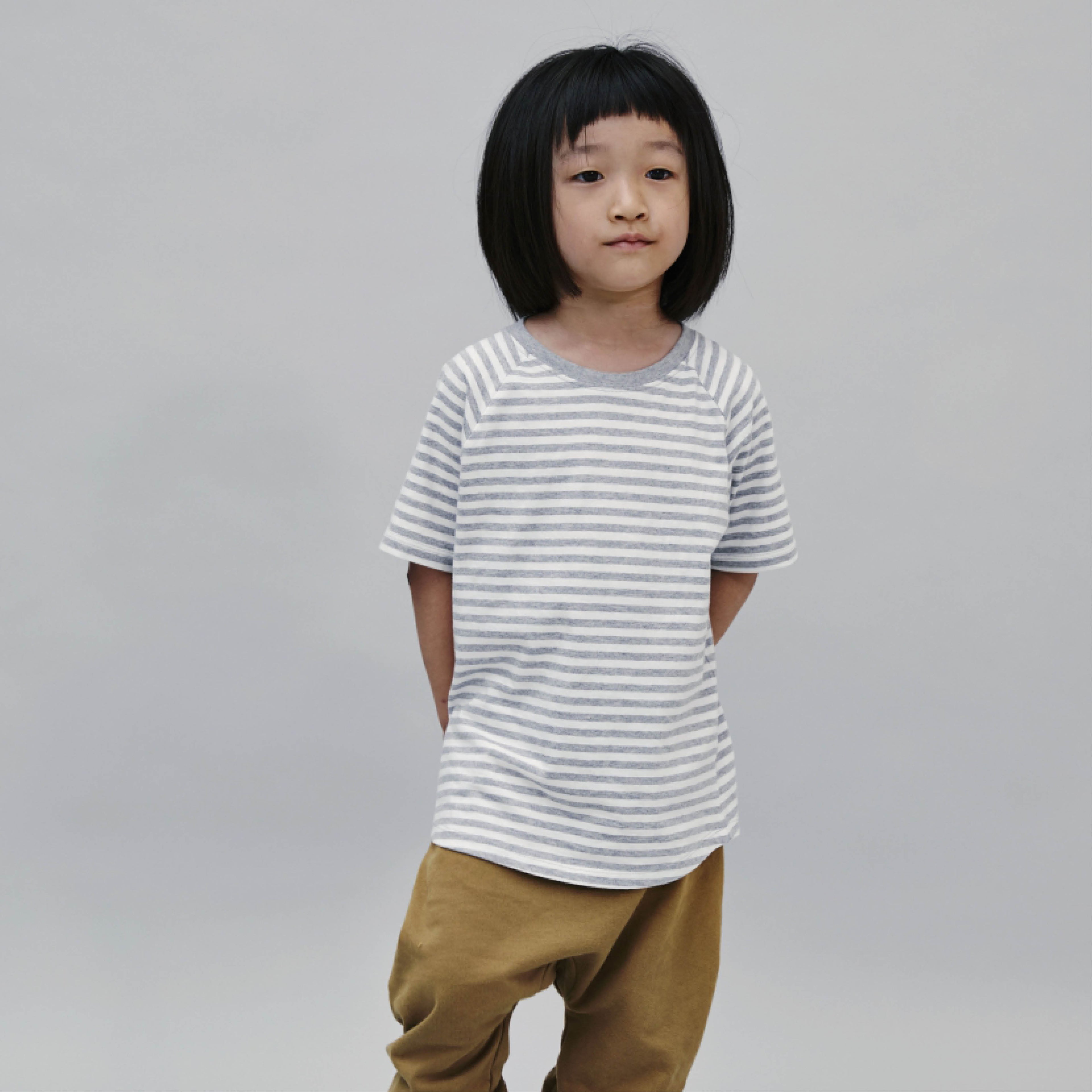 Kurzärmliges T-Shirt in grey melange/off-white