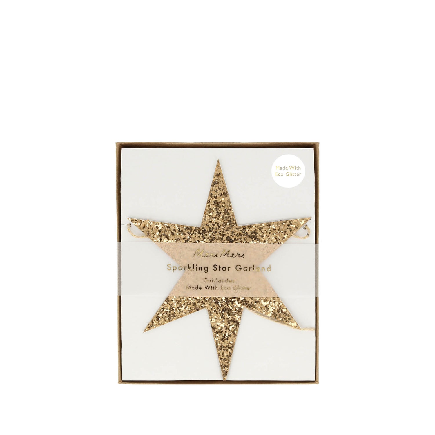 Gold Glitter Star Garland