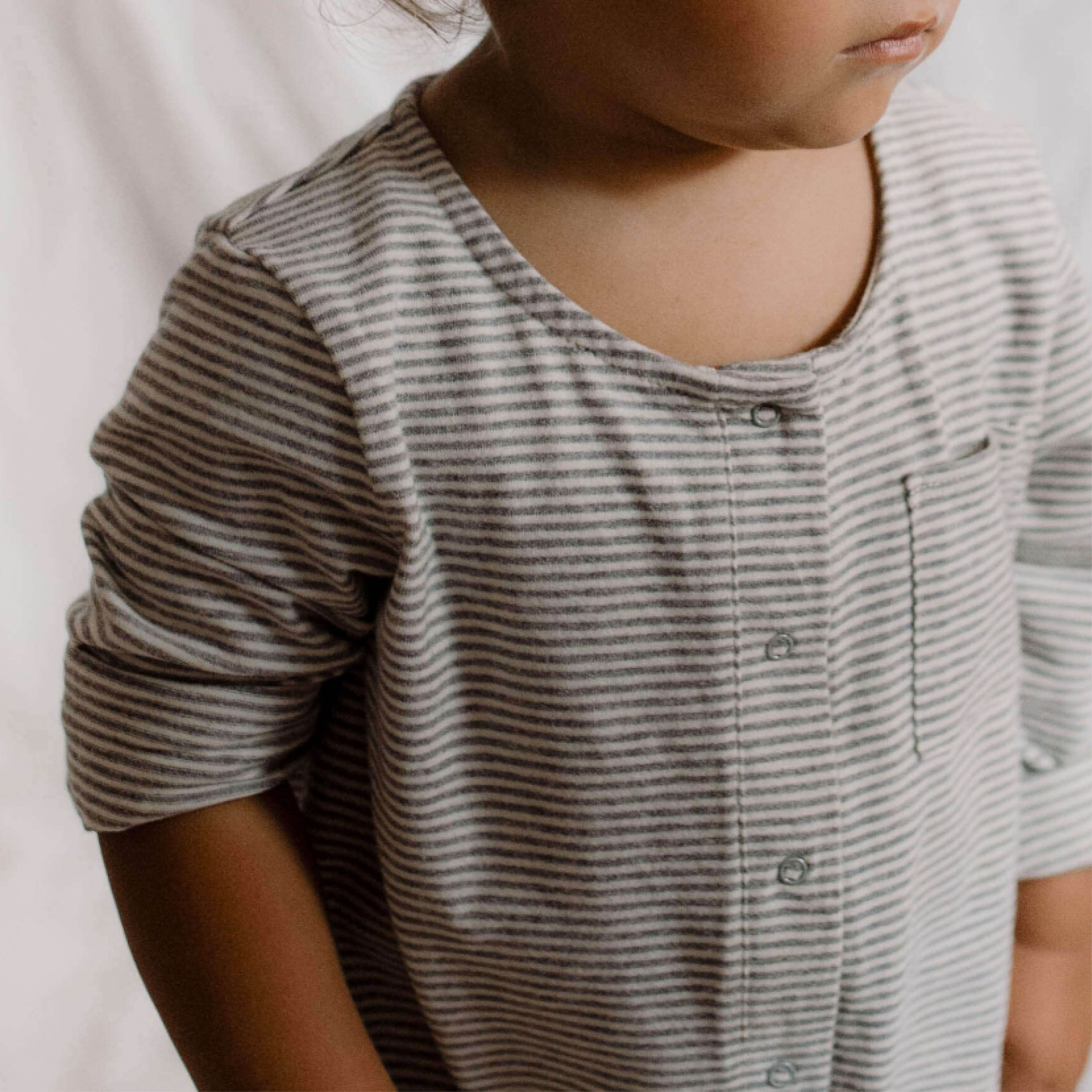 Baby Overall in grey melange/cream