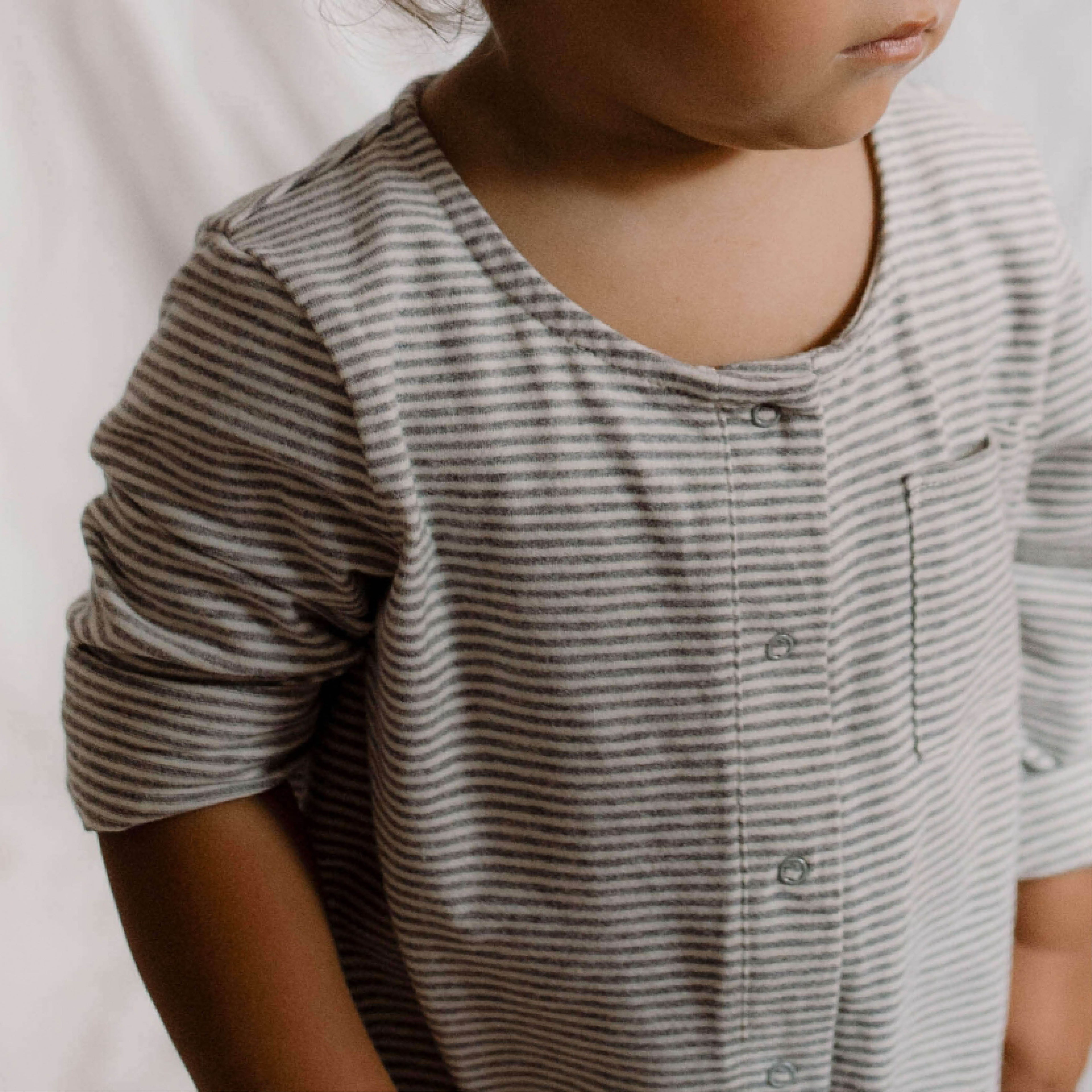 Baby Overall in grey melange/cream