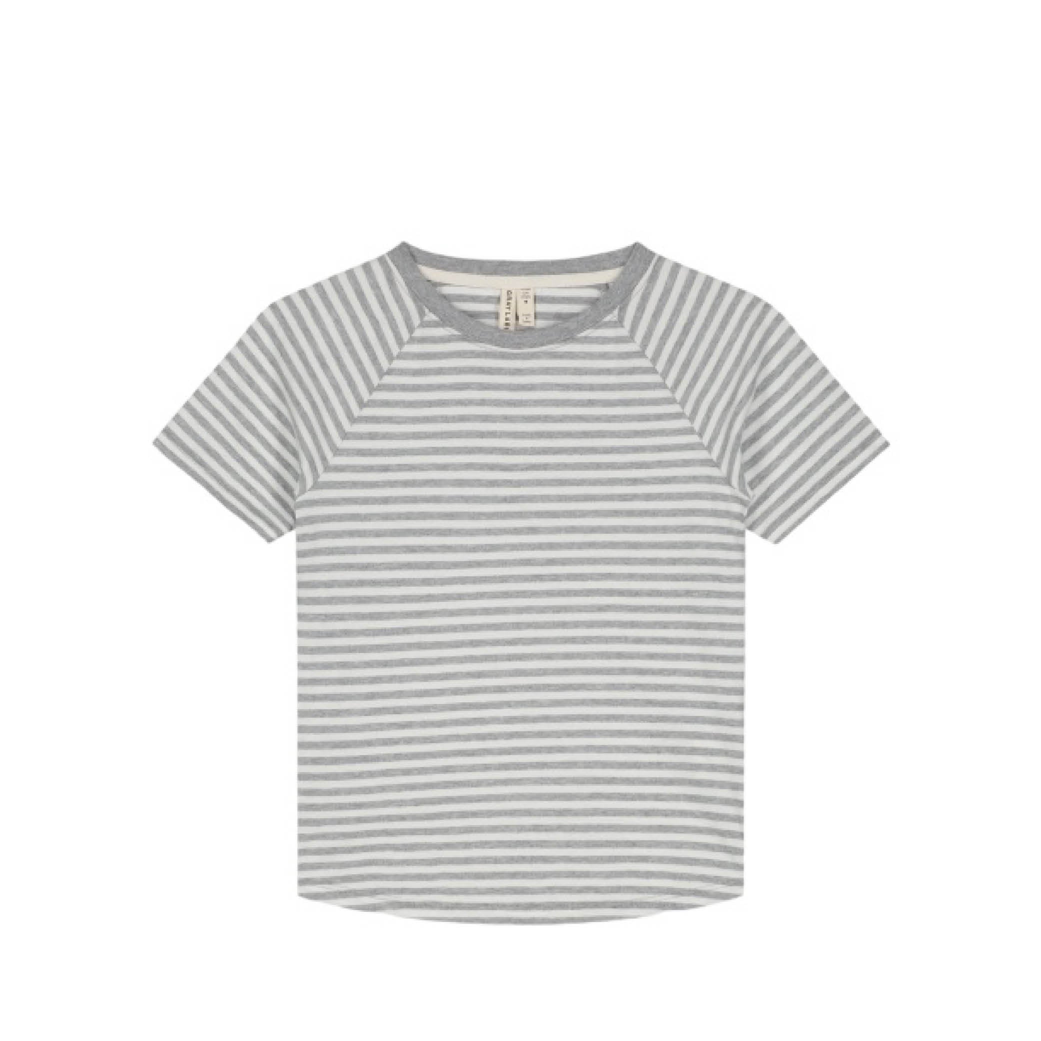 Kurzärmliges T-Shirt in grey melange/off-white