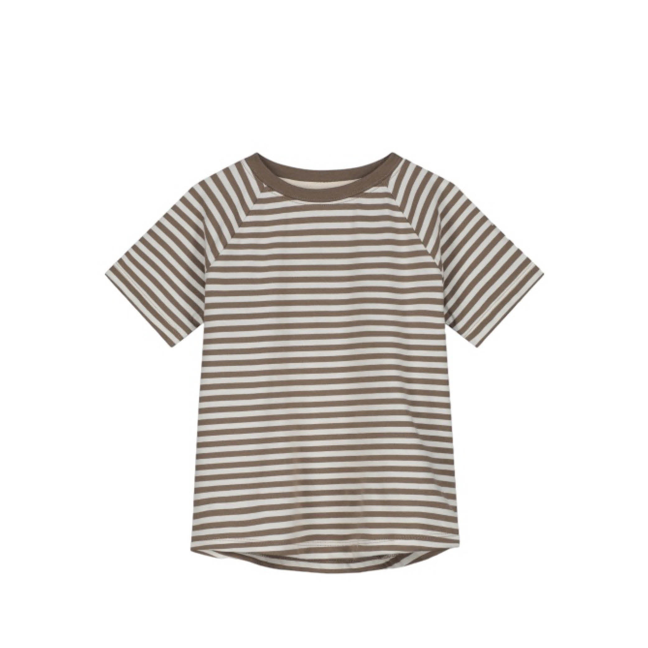 Kurzärmliges T-Shirt in brownie/off-white