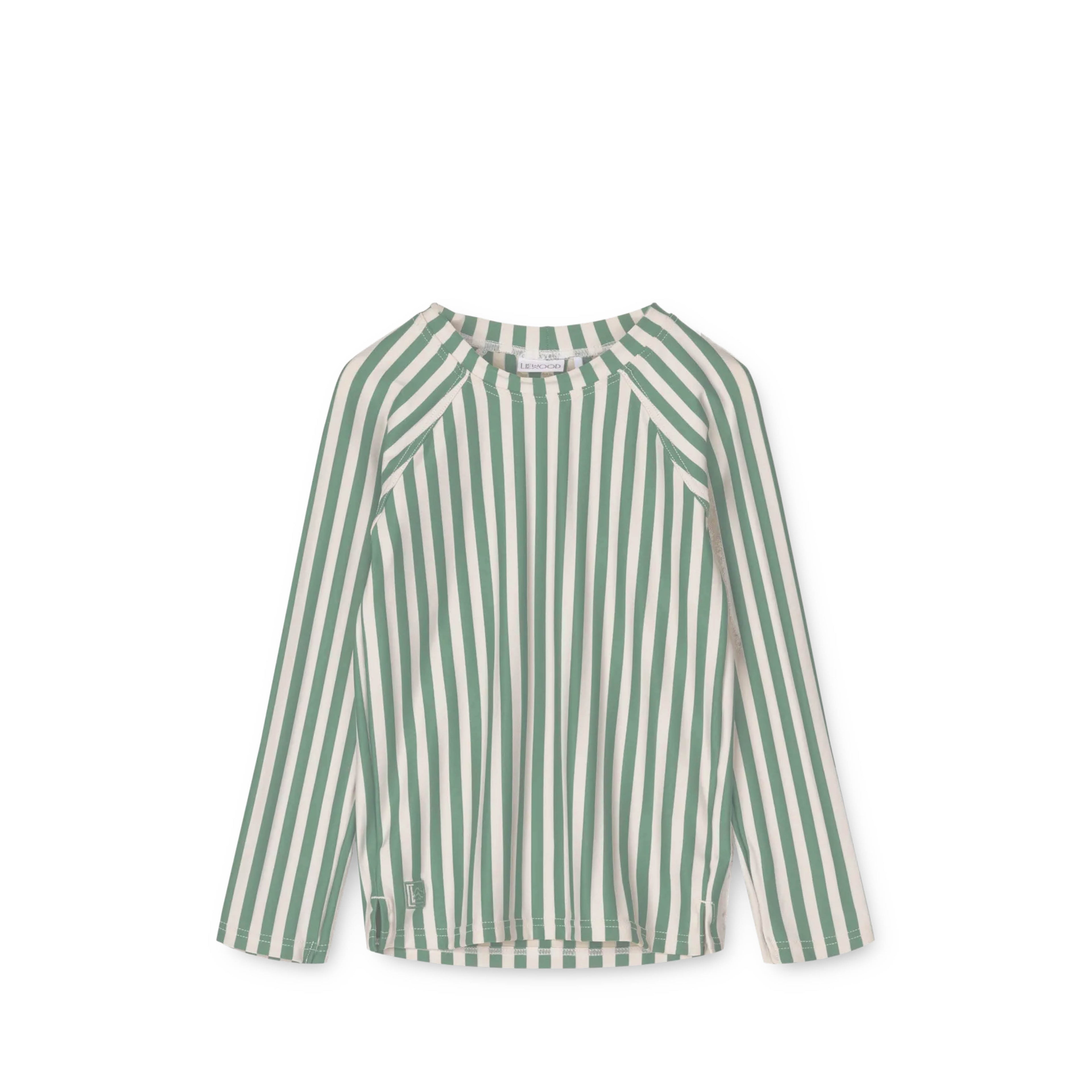 Schwimm T-Shirt Noah in peppermint/crisp white gestreift