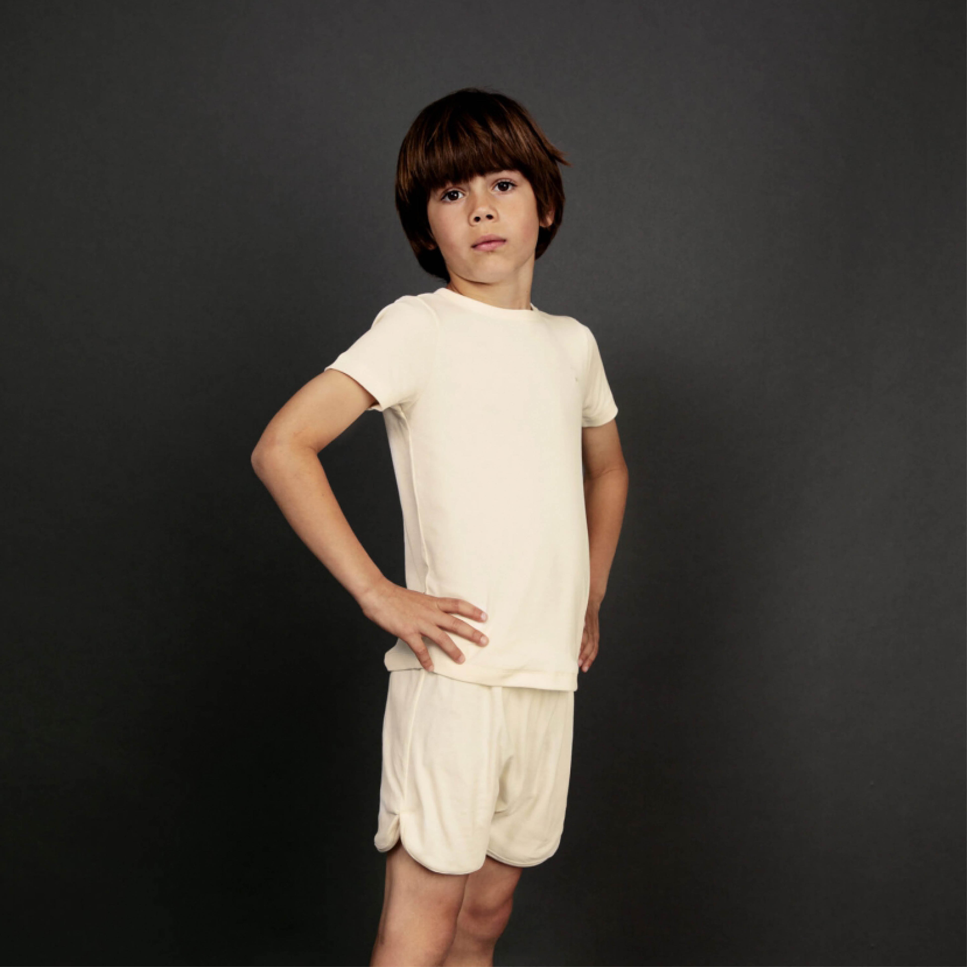 Kurzärmliges T-Shirt in cream