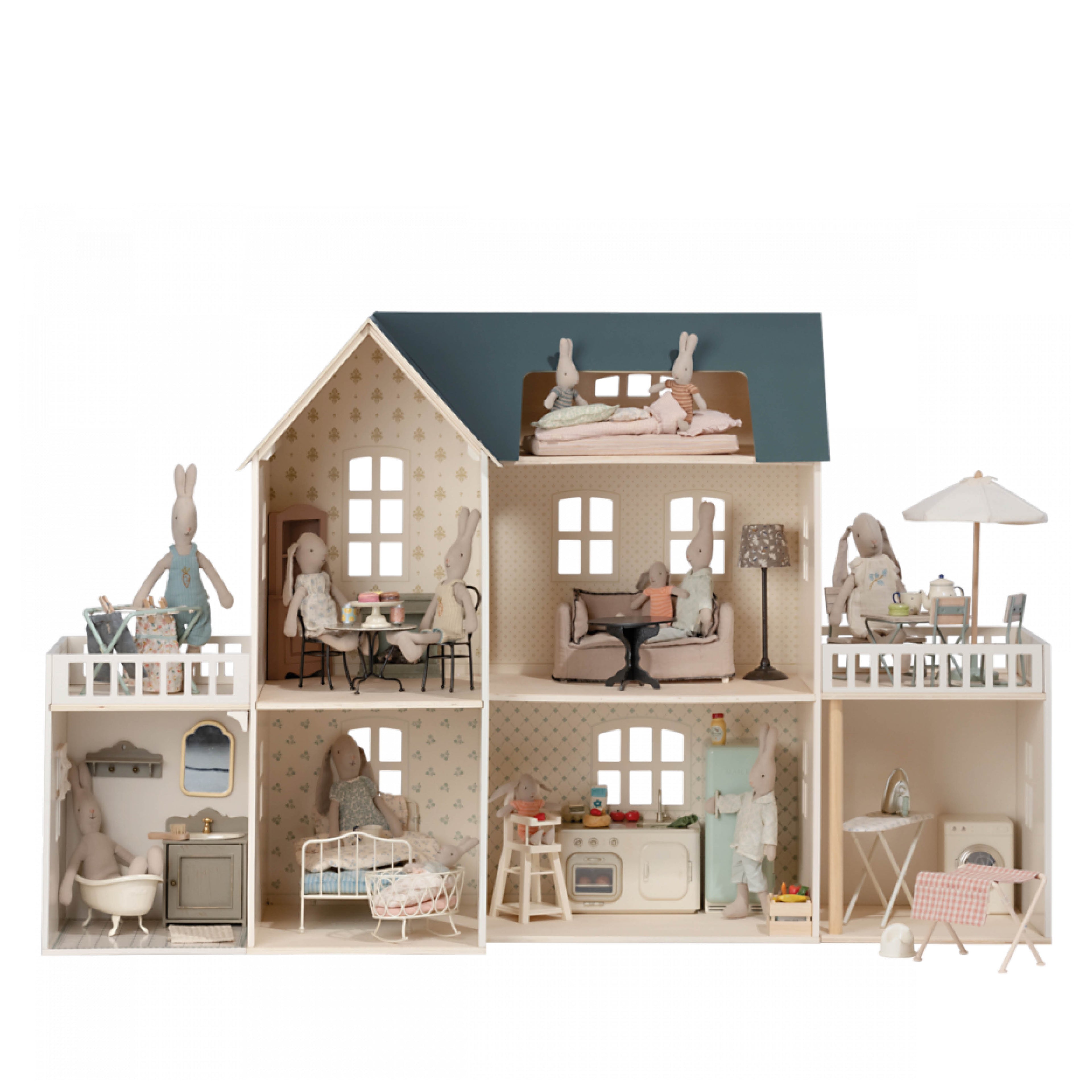 Das große Miniatur Puppenhaus mit Tapete