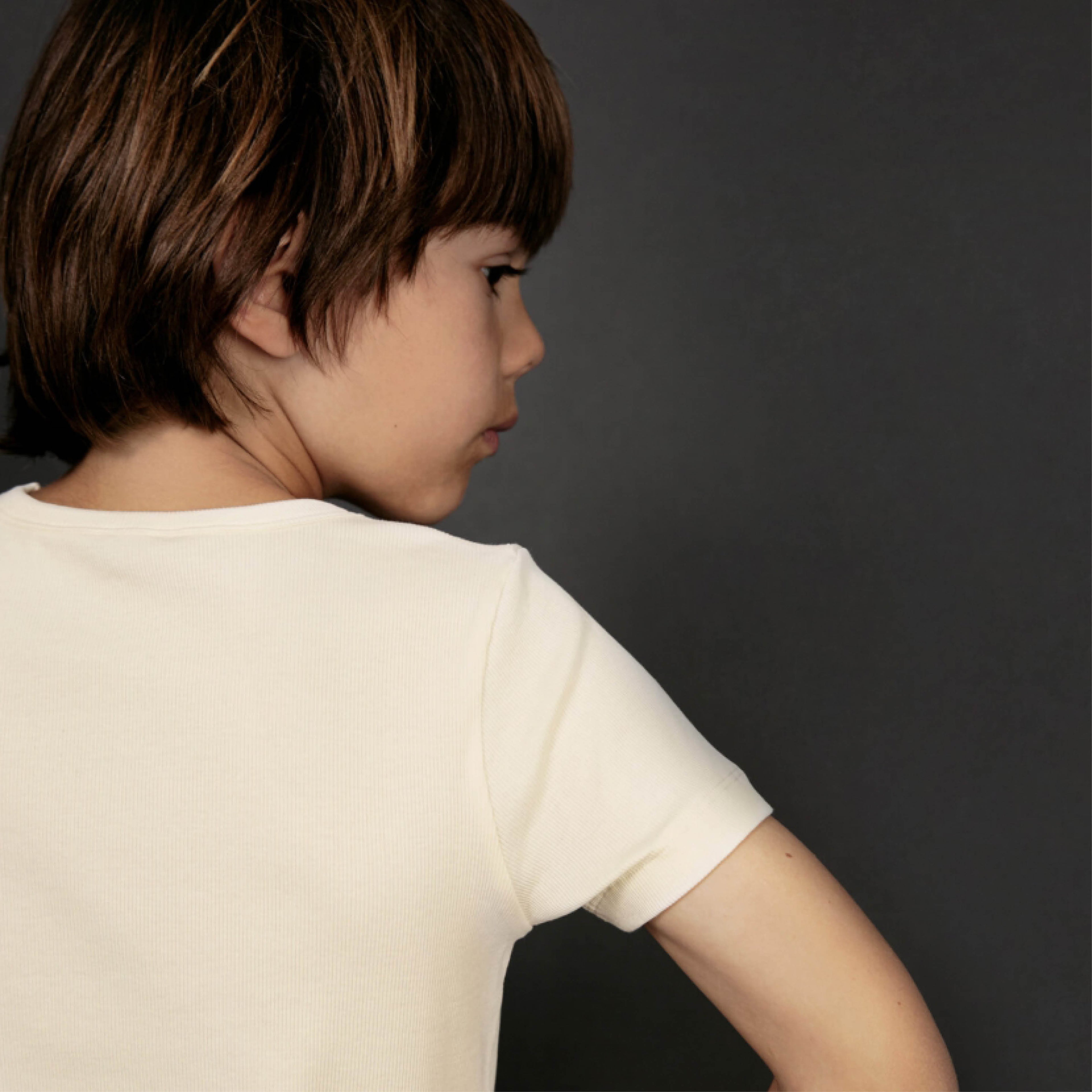 Kurzärmliges T-Shirt in cream
