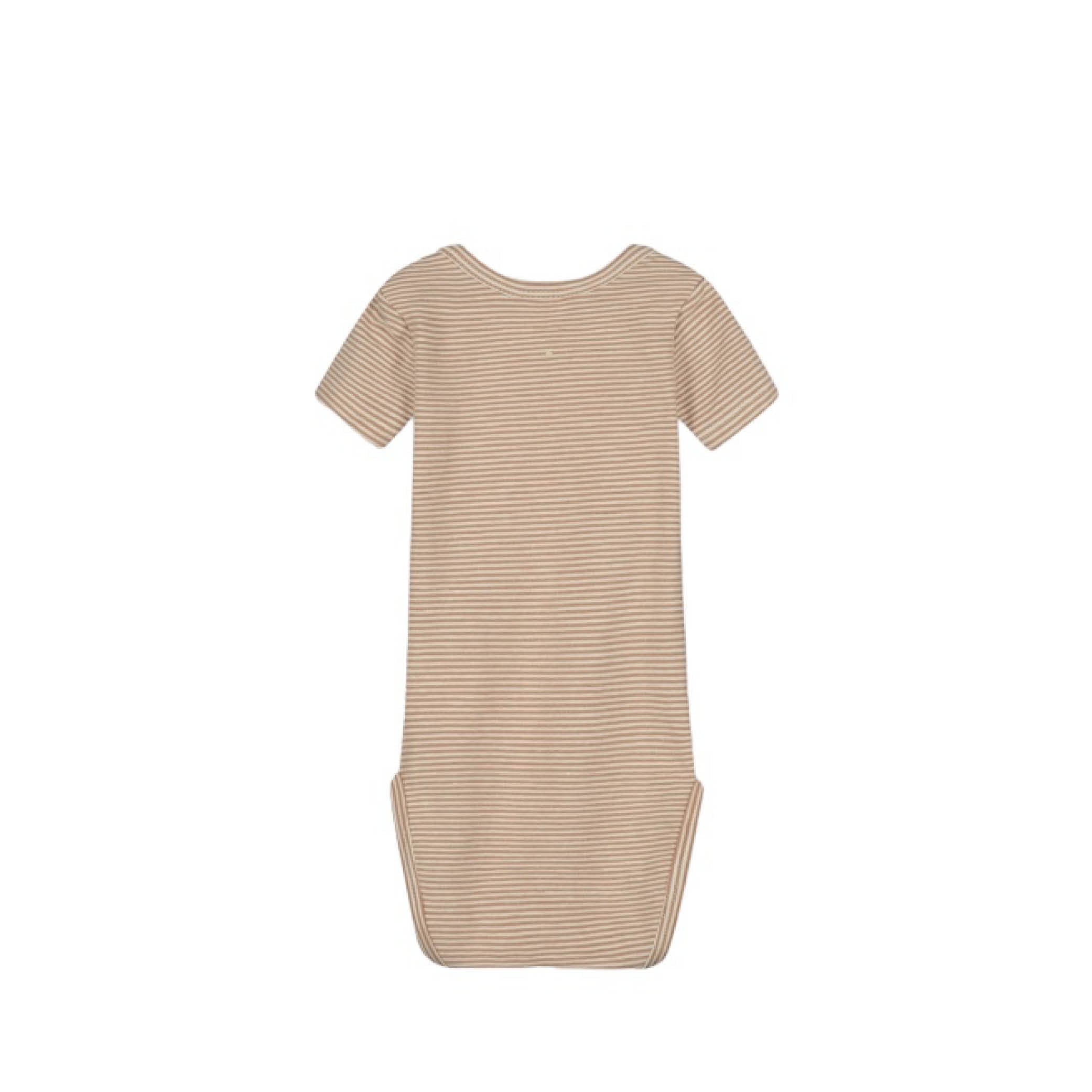 Short-sleeved Baby Body in biscuit/cream