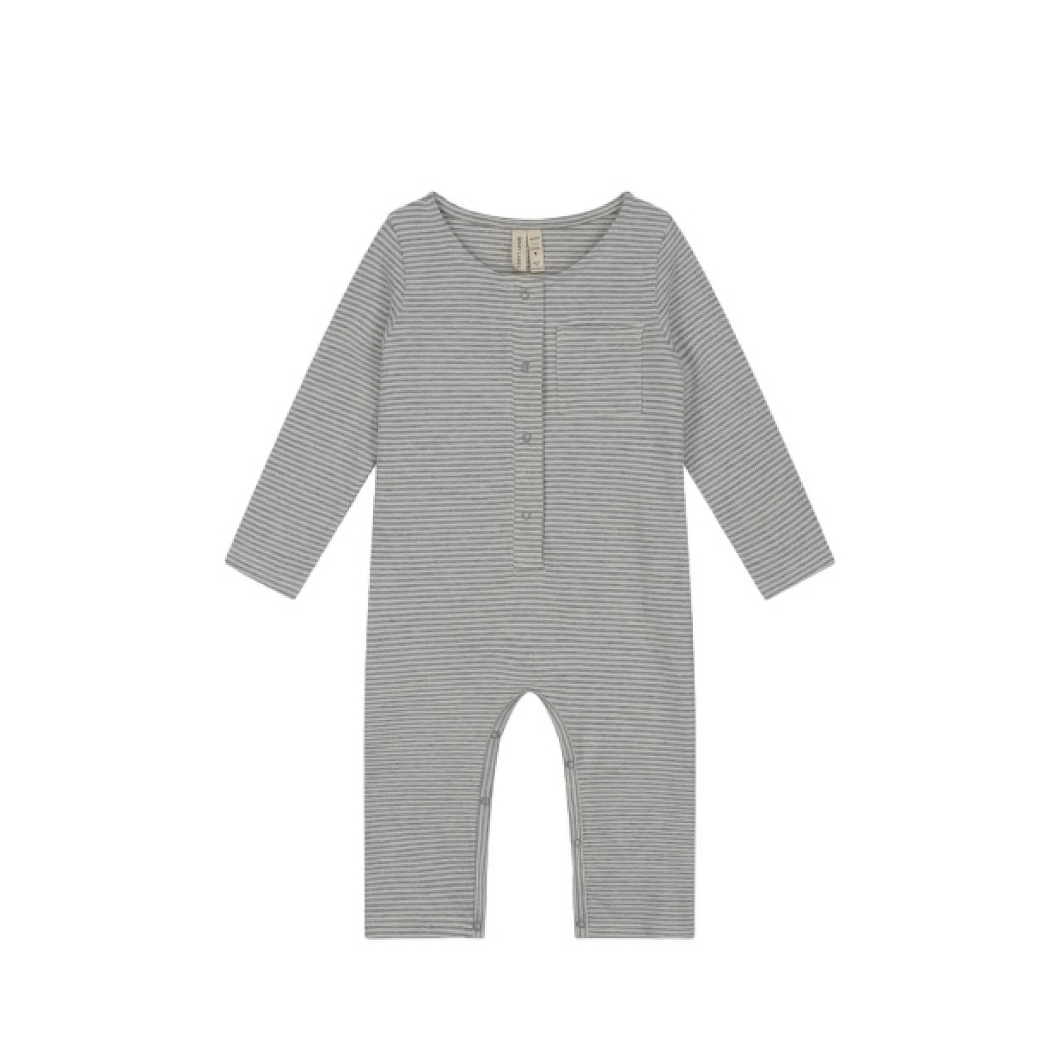 Baby Overall in grey melange/cream