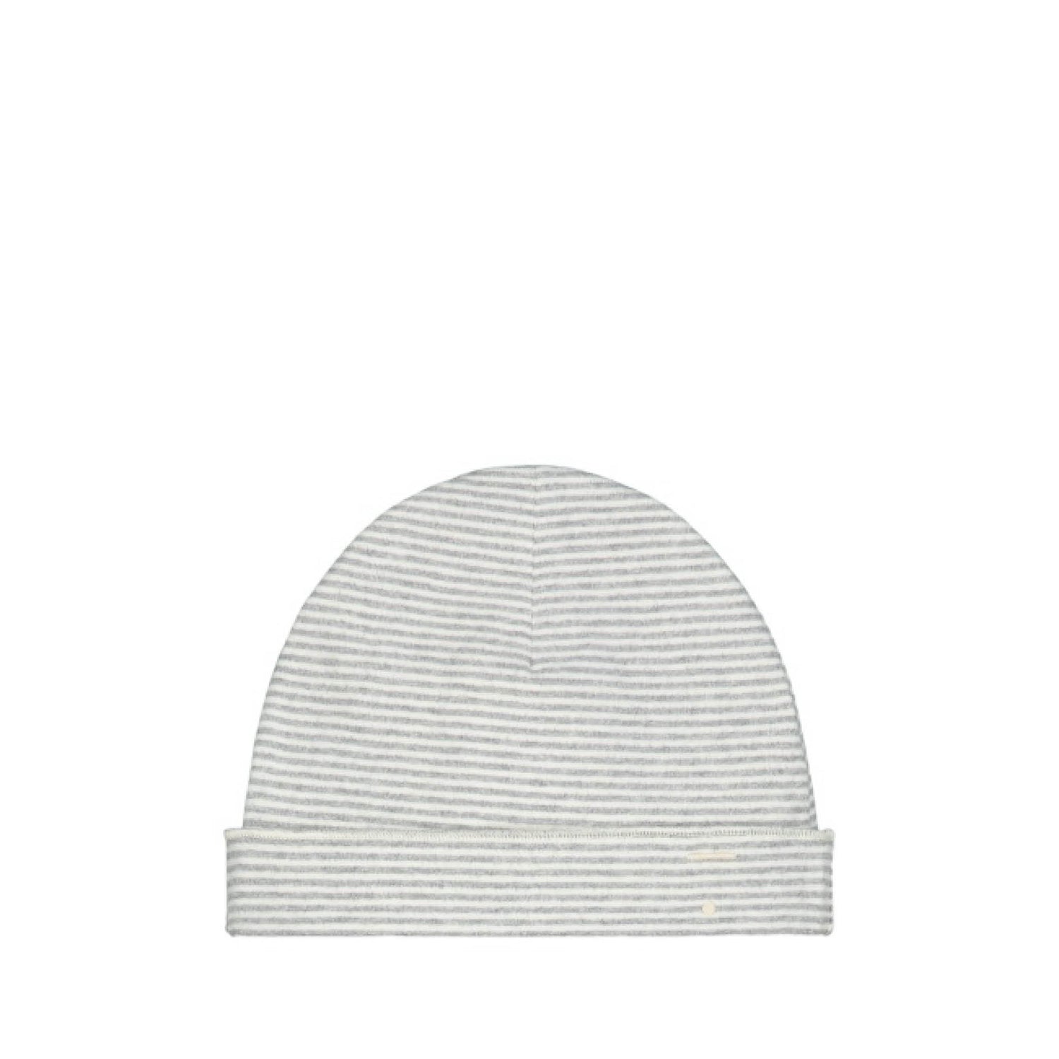 Baby Beanie in grey melange/cream