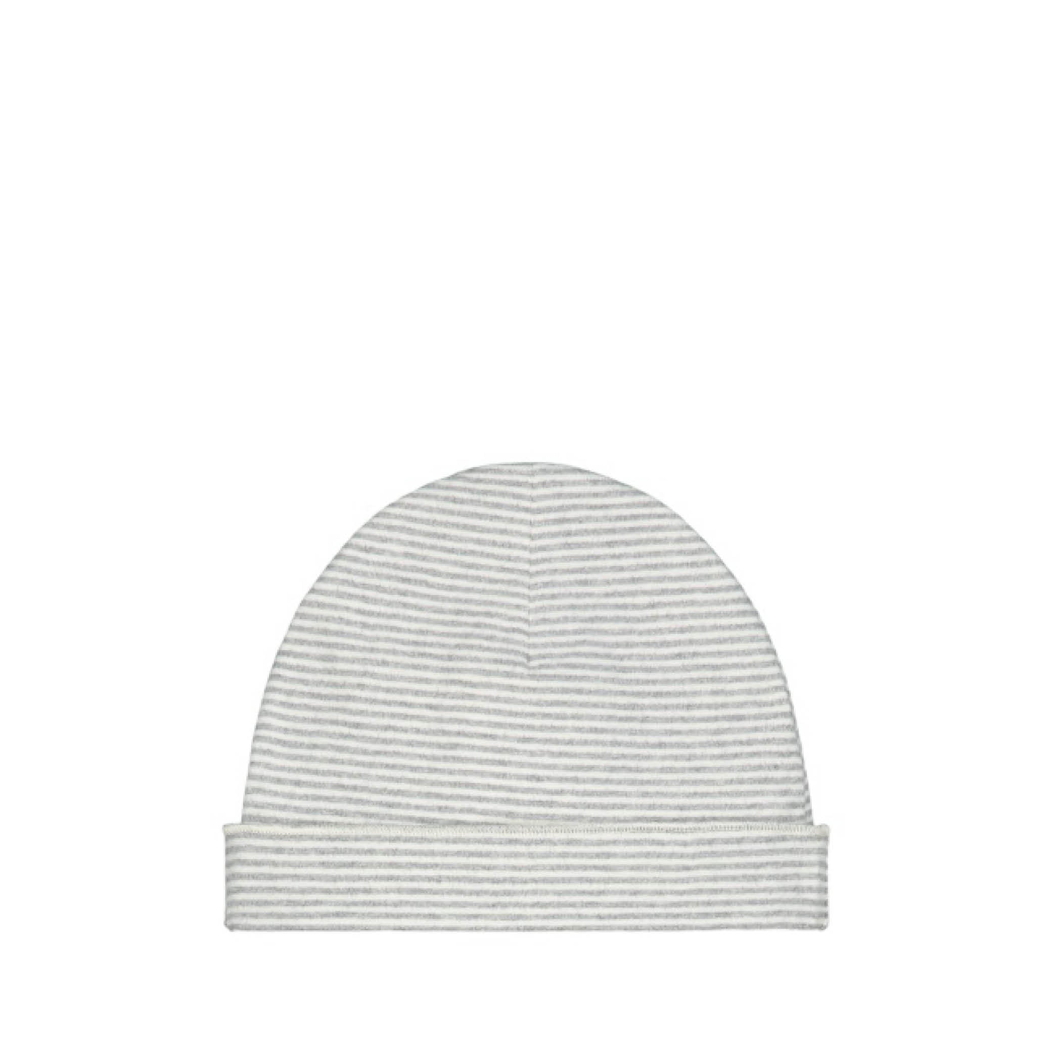 Baby Beanie in grey melange/cream
