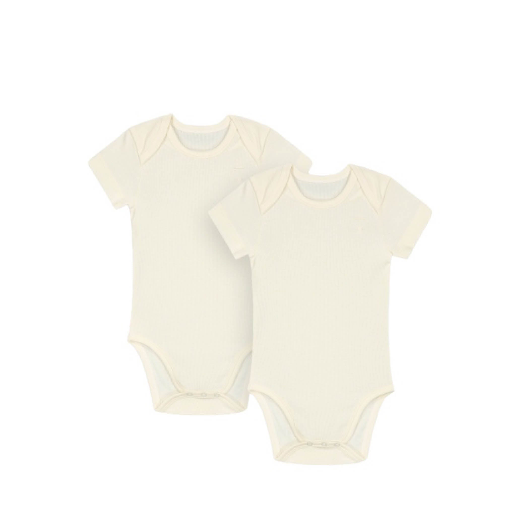 Kurzärmliges Baby Body Set in cream