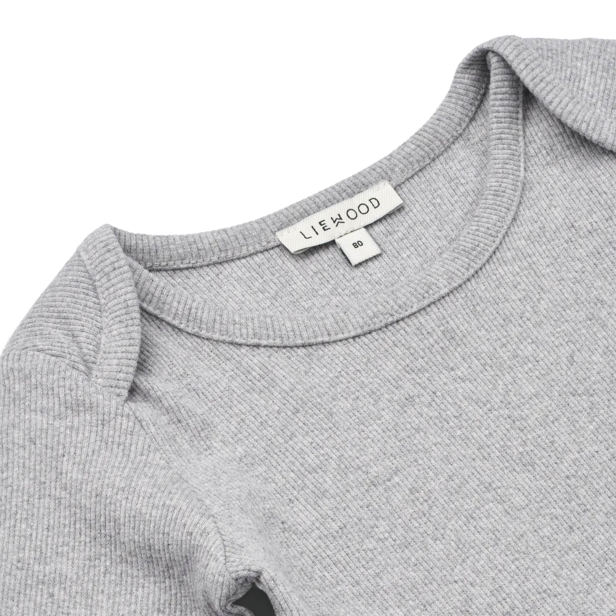 Langärmliger Baby Rib Body in light grey melange