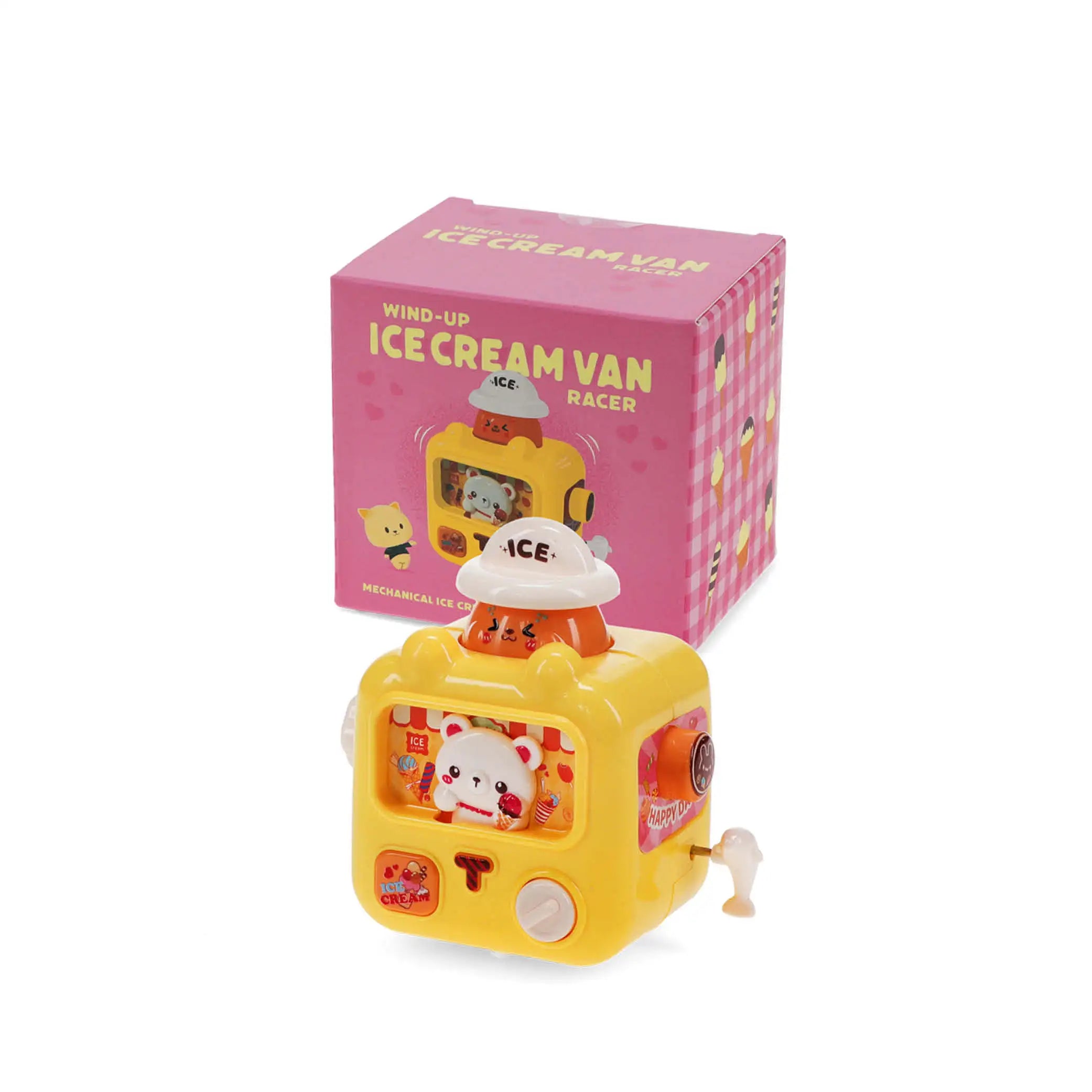 Aufziehbarer Renn-Eiswagen in gelb