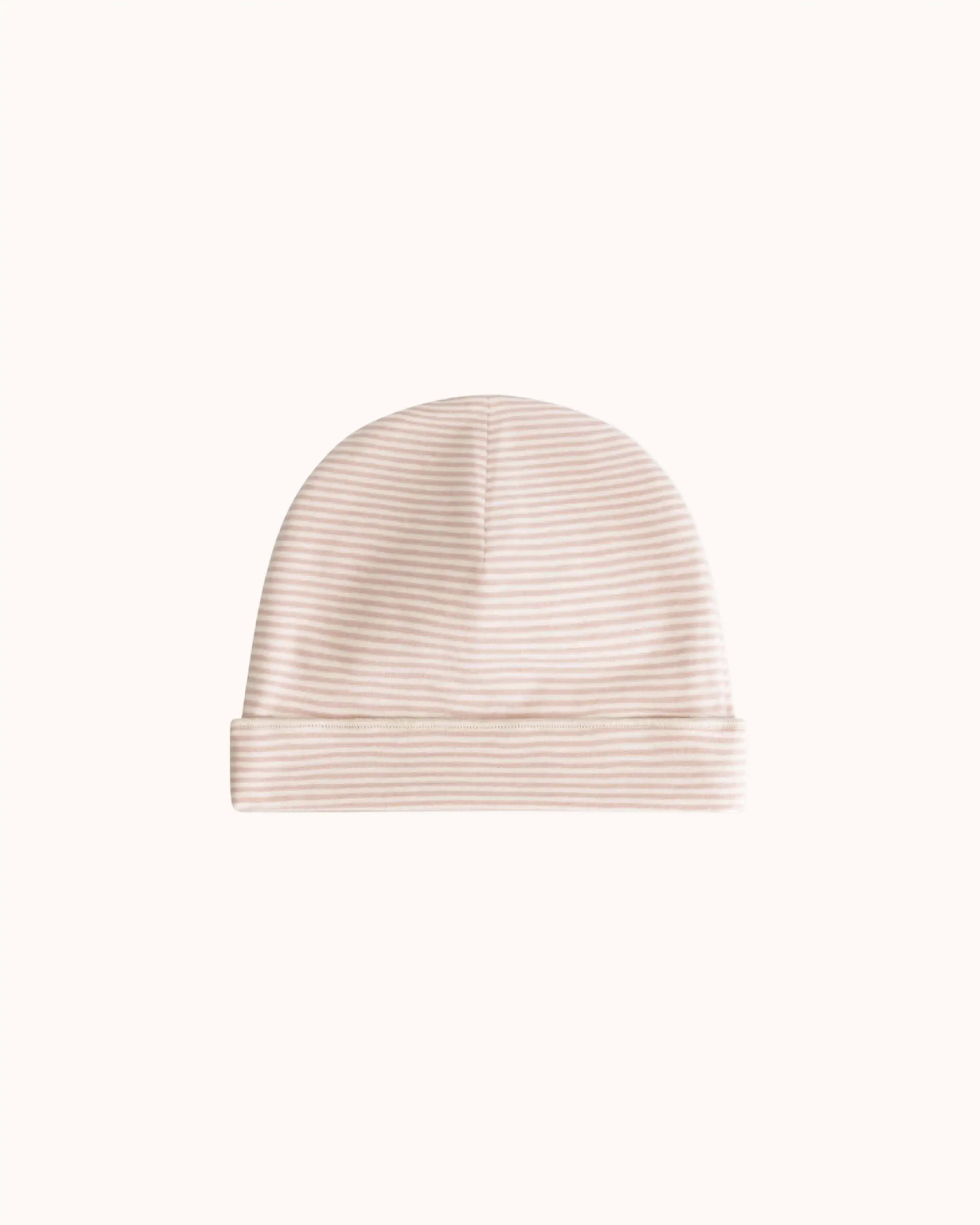 Baby Beanie in faded pink/cream