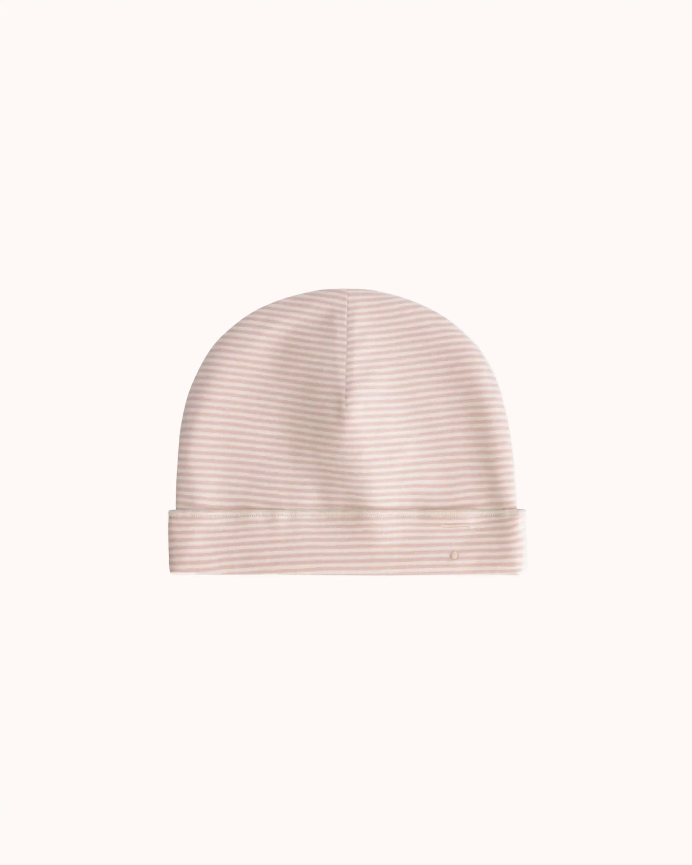 Baby Beanie in faded pink/cream