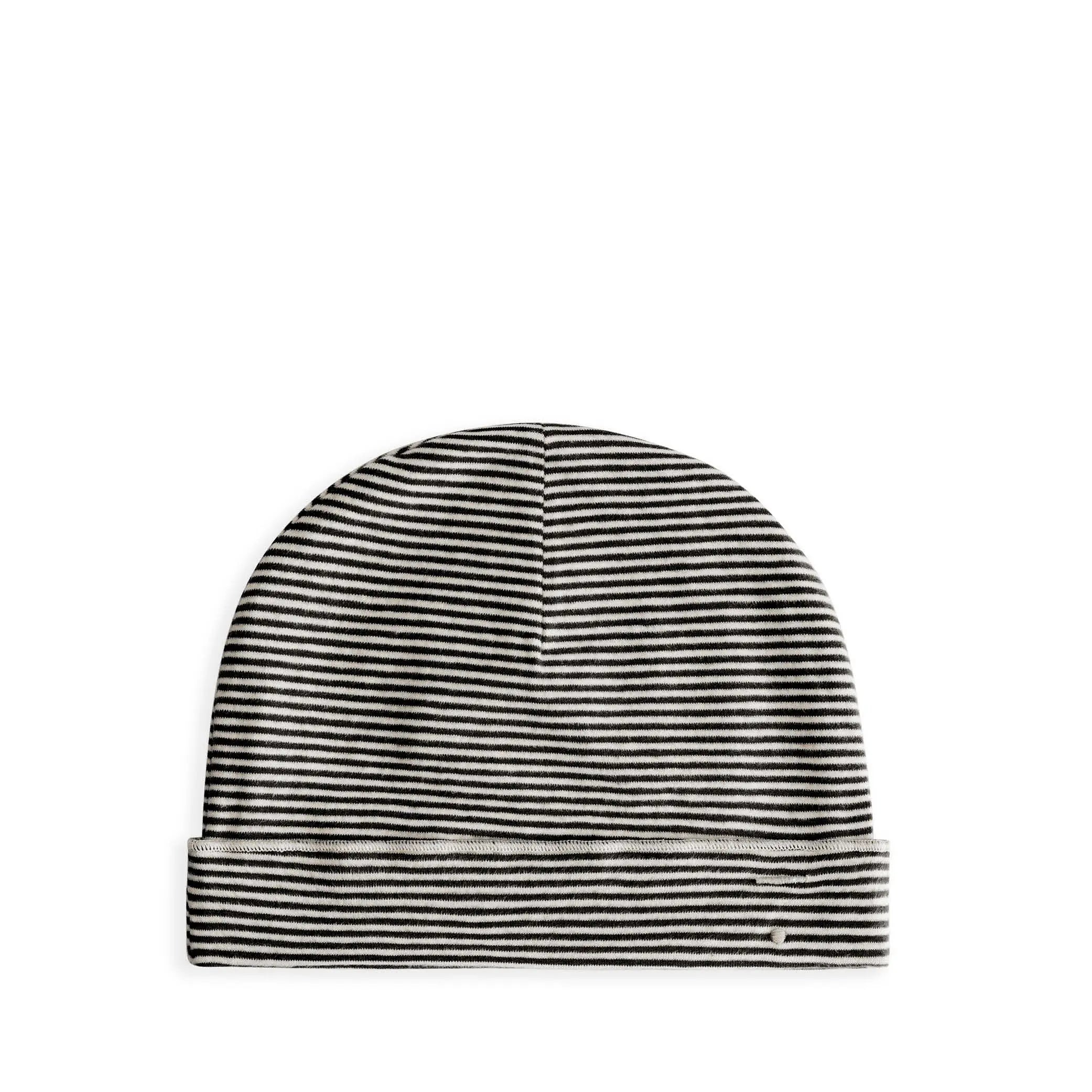 Baby Beanie in nearly black/cream