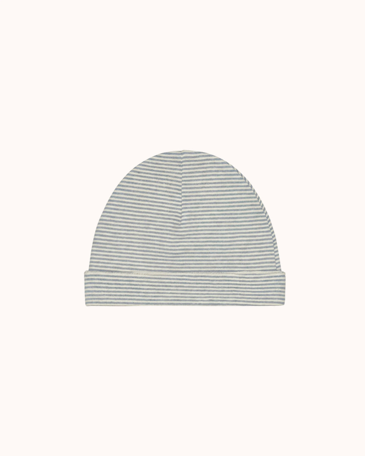 Baby Beanie in stone gray/cream
