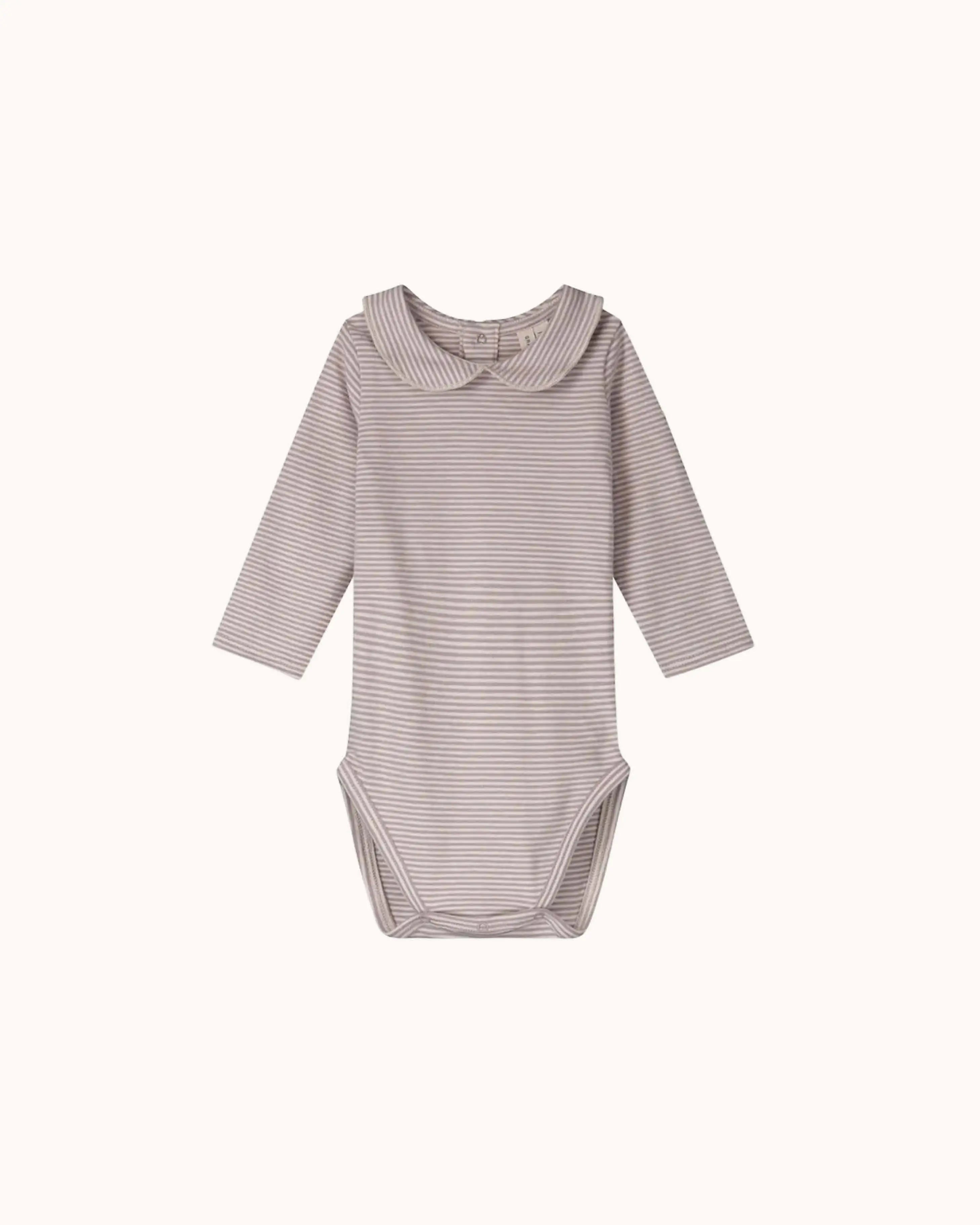 Baby Body mit Kragen in berry/cream
