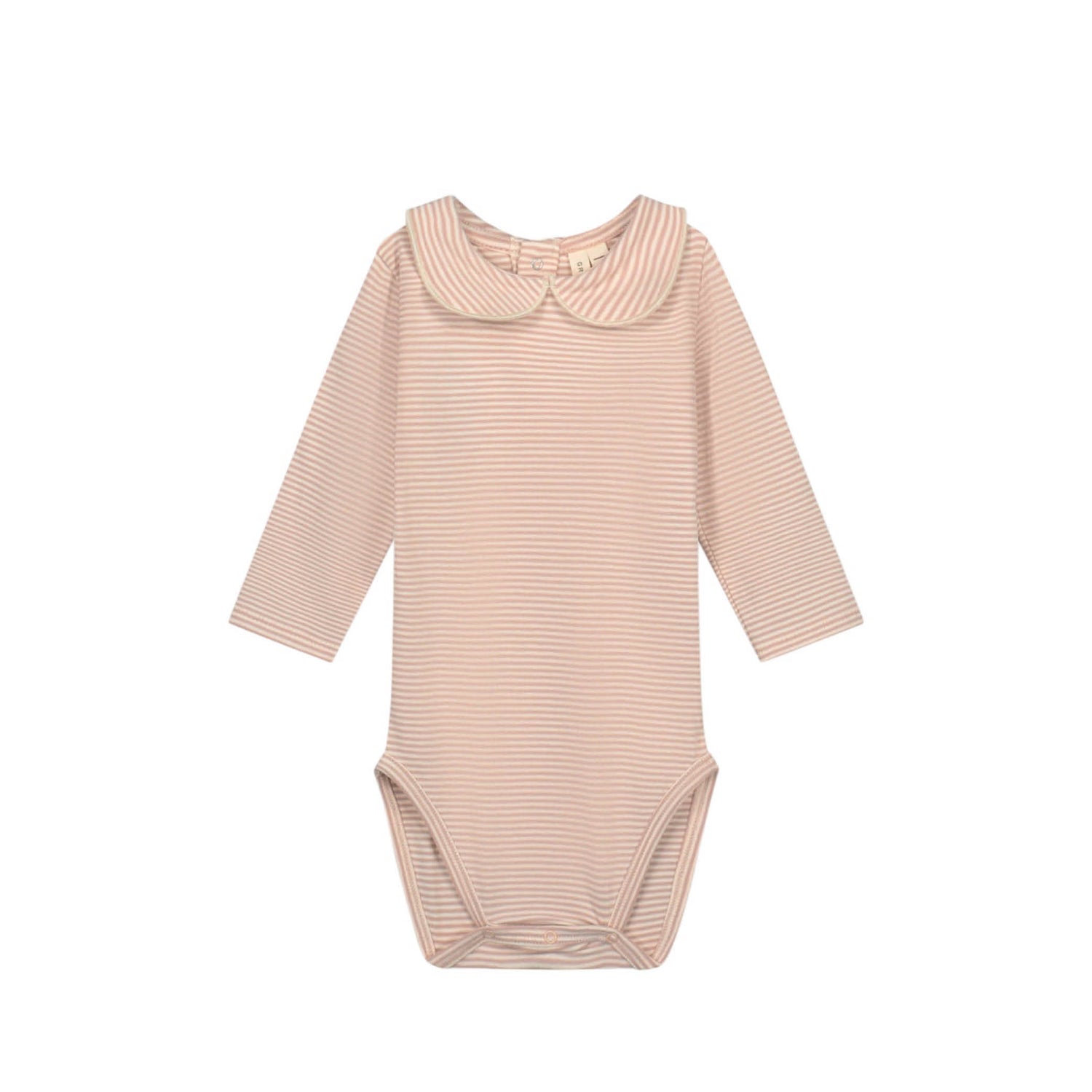 Baby Body mit Kragen in faded pink/cream