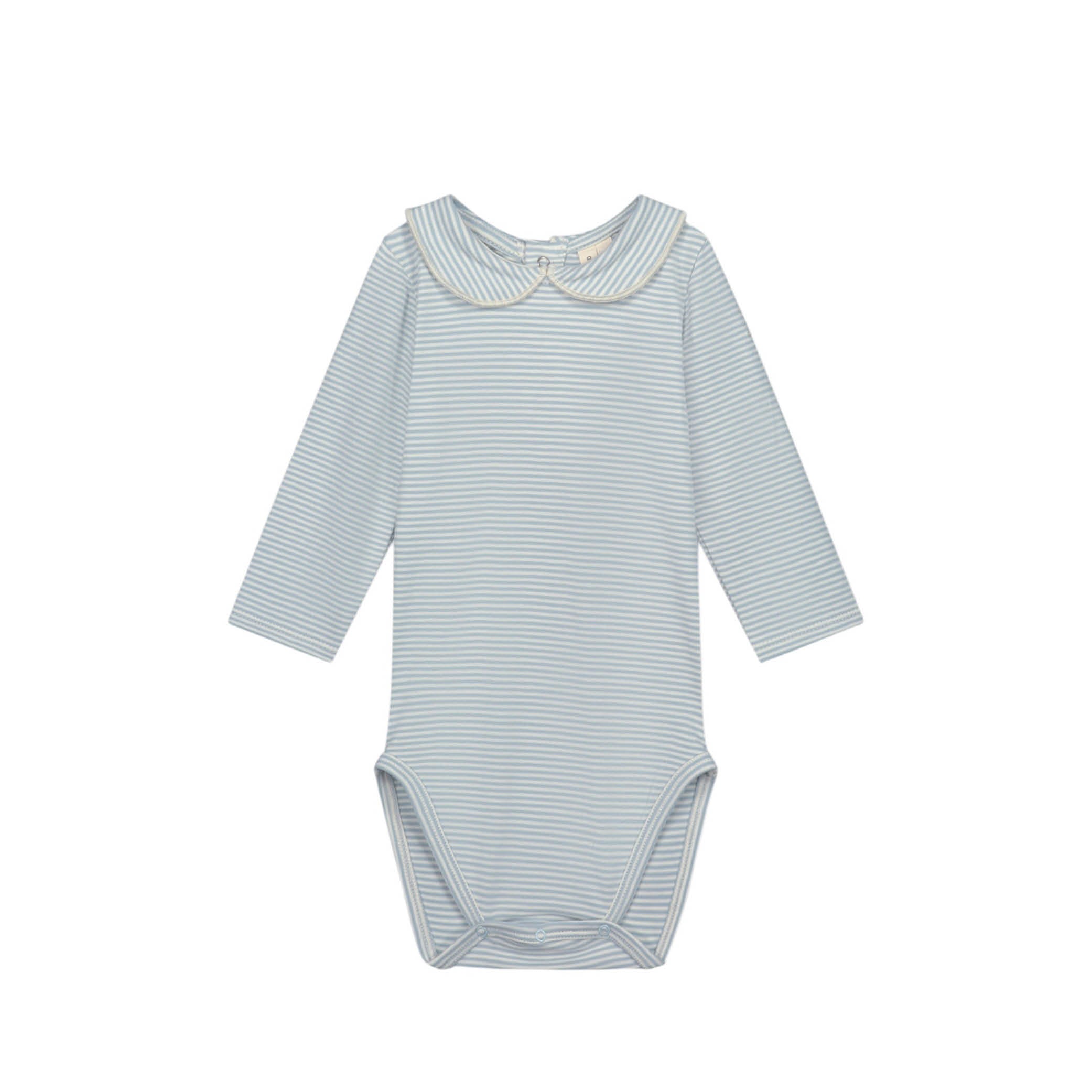Baby Body mit Kragen in sky/cream