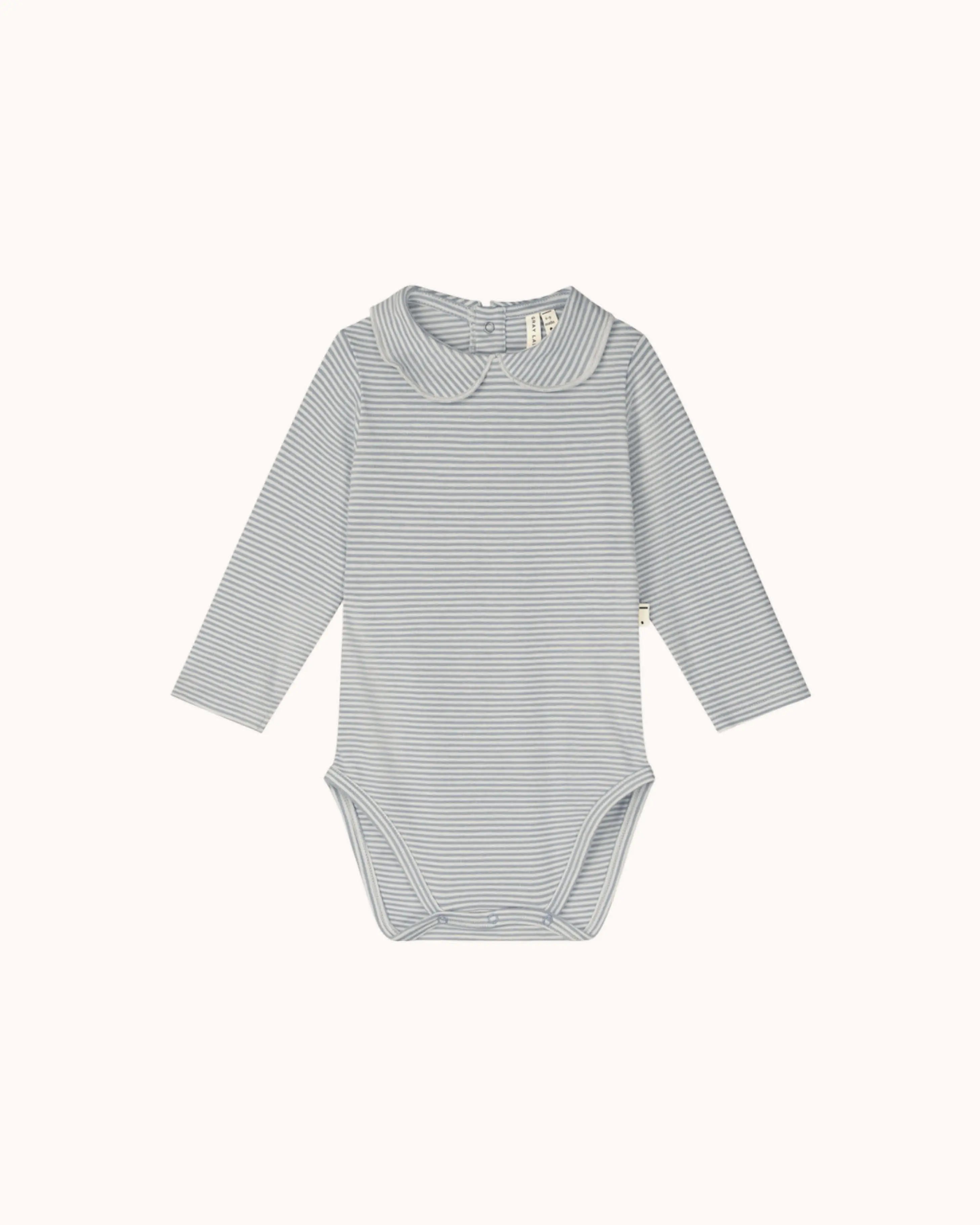 Baby Body mit Kragen in stone gray/cream
