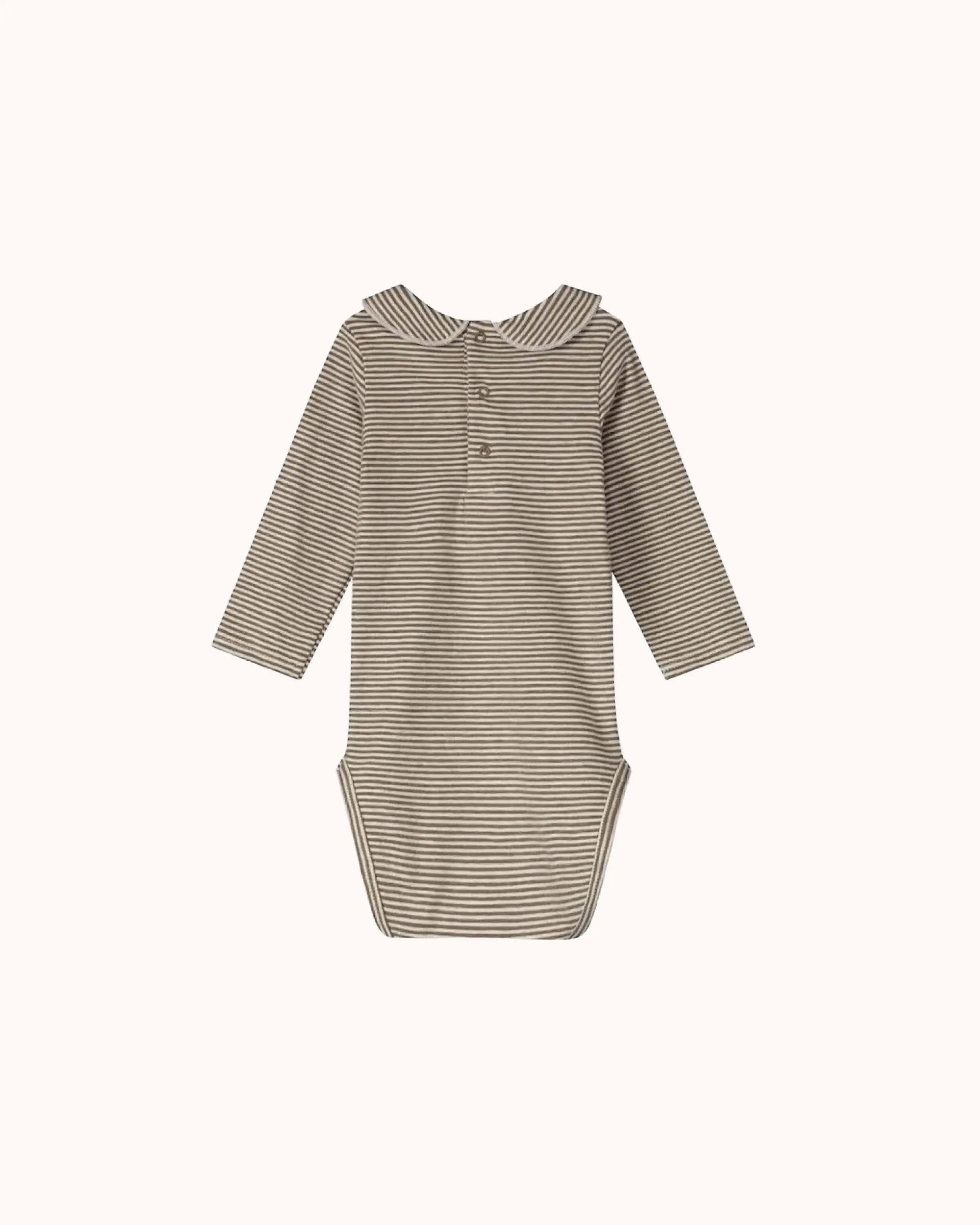 Baby Body mit Kragen in woody/cream