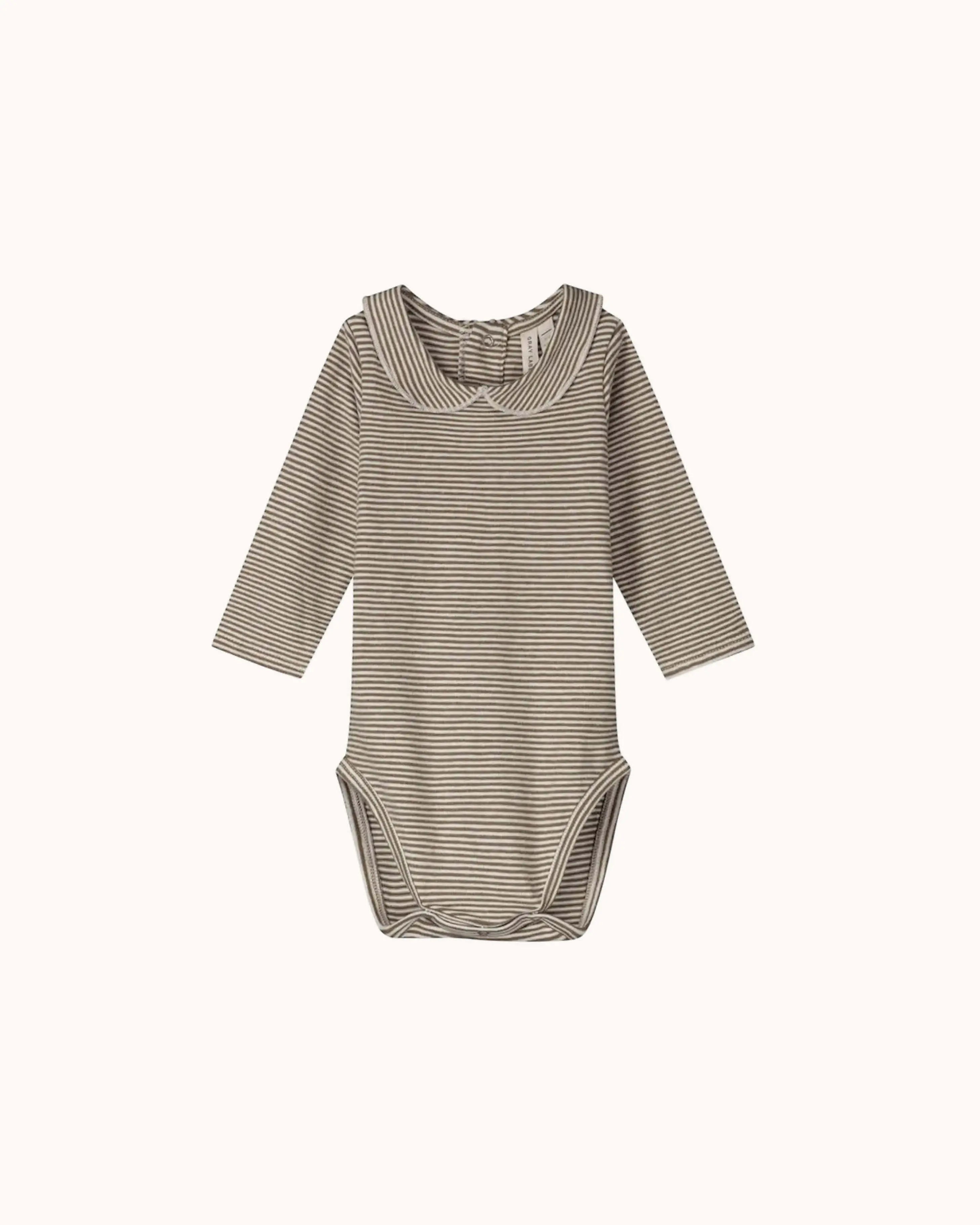 Baby Body mit Kragen in woody/cream