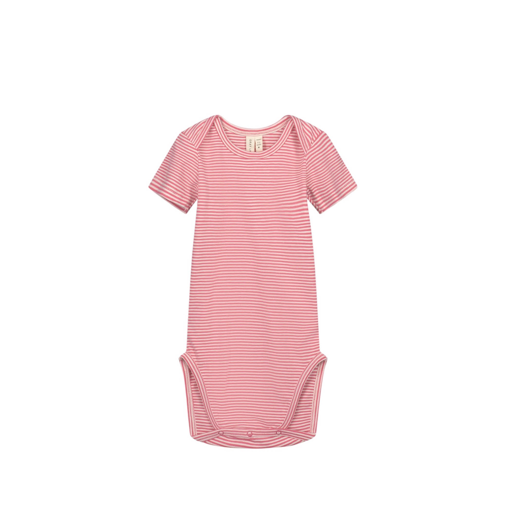 Kurzärmliger Baby Body in cherry/cream