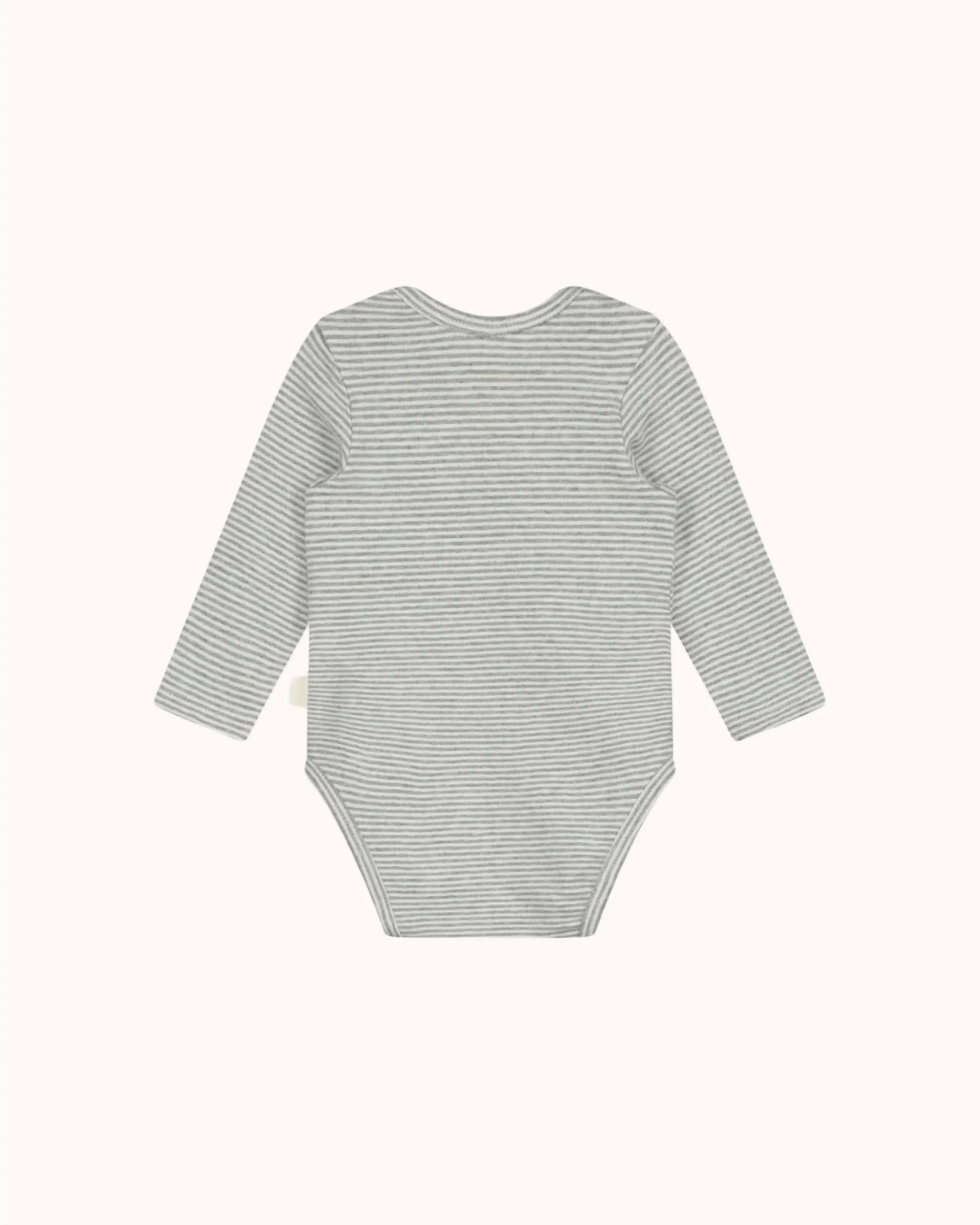 Langärmliger Baby Body in grey melange/cream