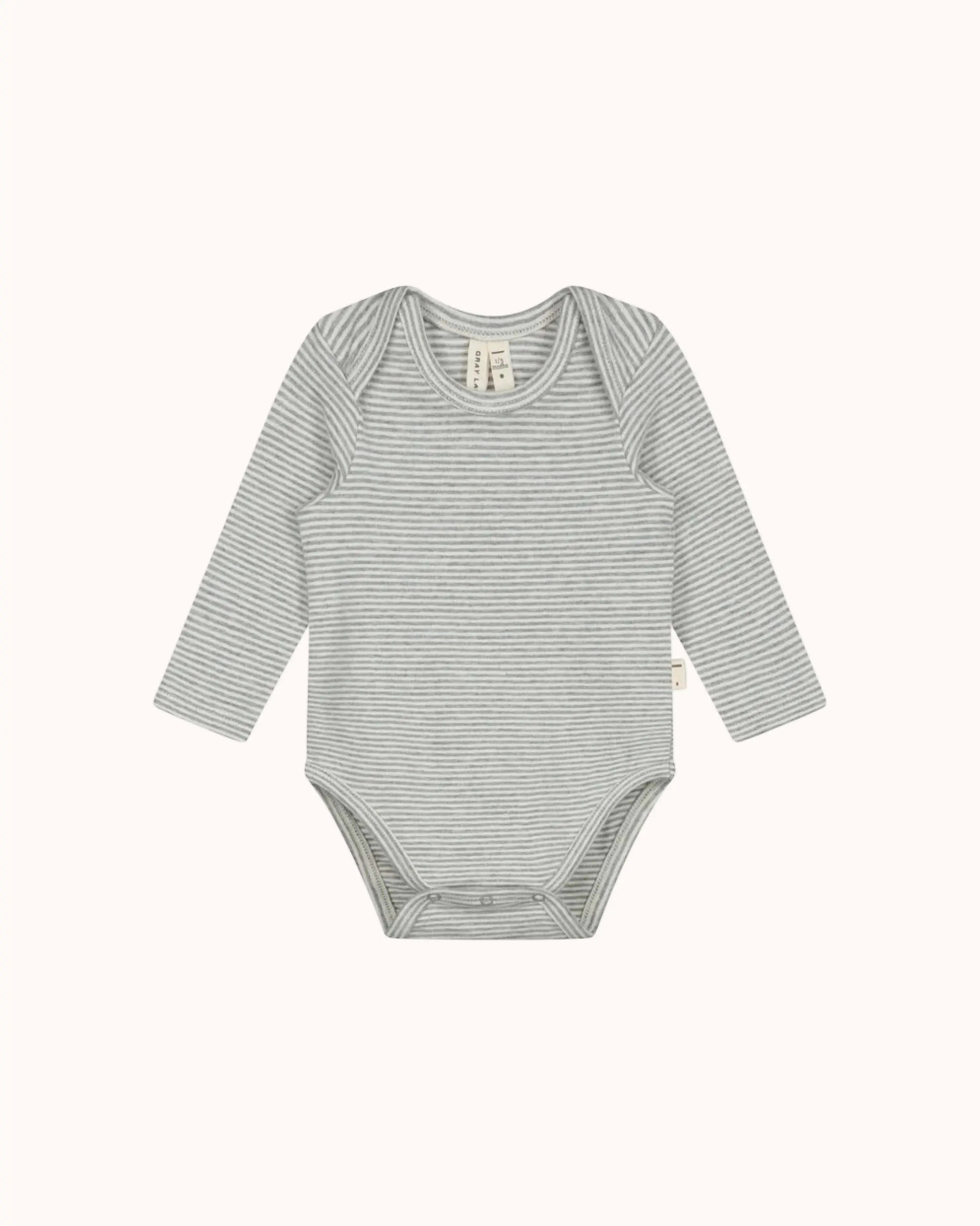 Langärmliger Baby Body in grey melange/cream