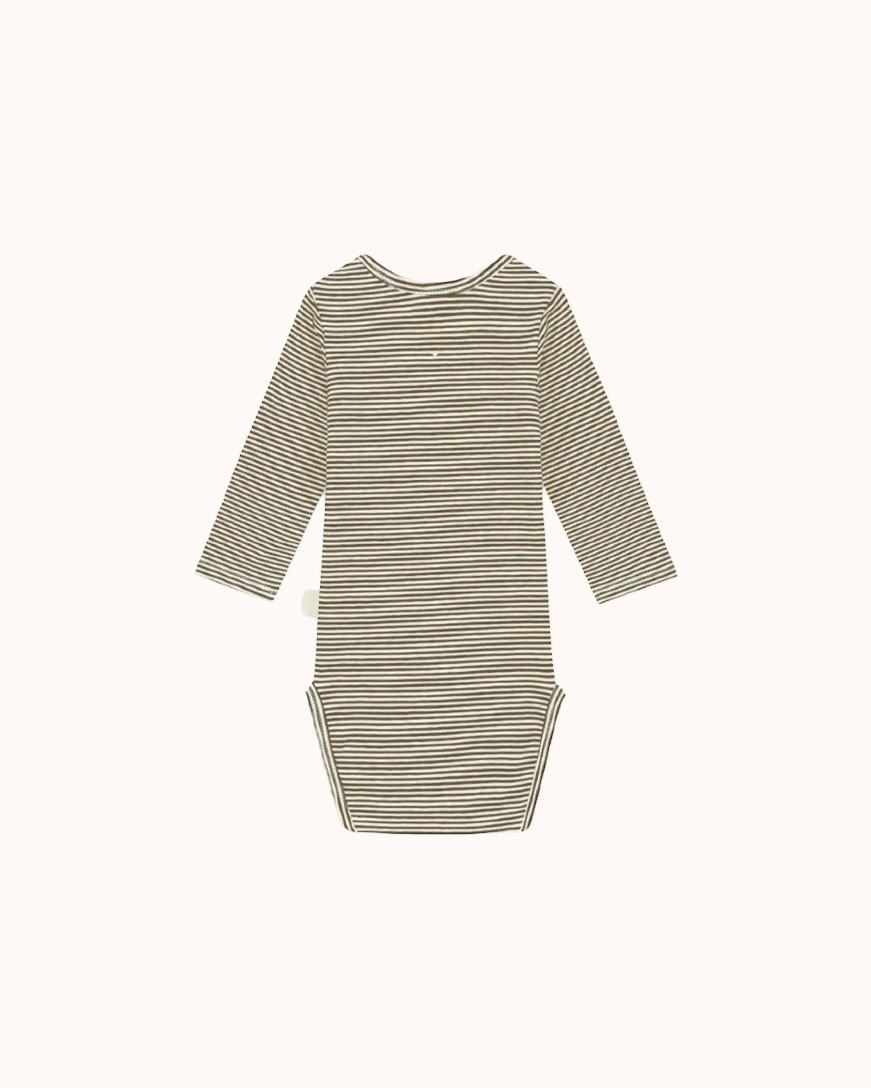 Long-sleeved Baby Body in woody/cream