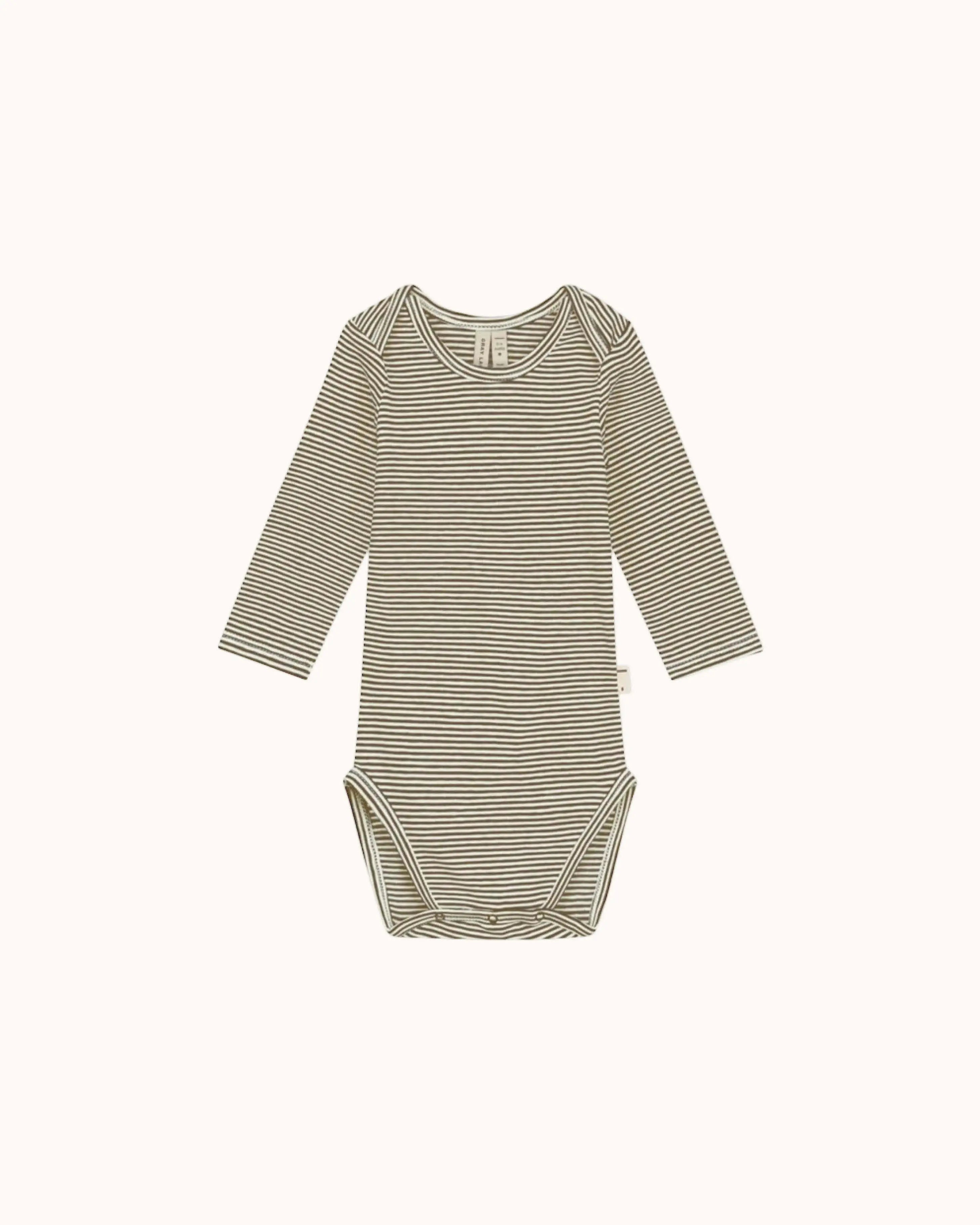 Long-sleeved Baby Body in woody/cream