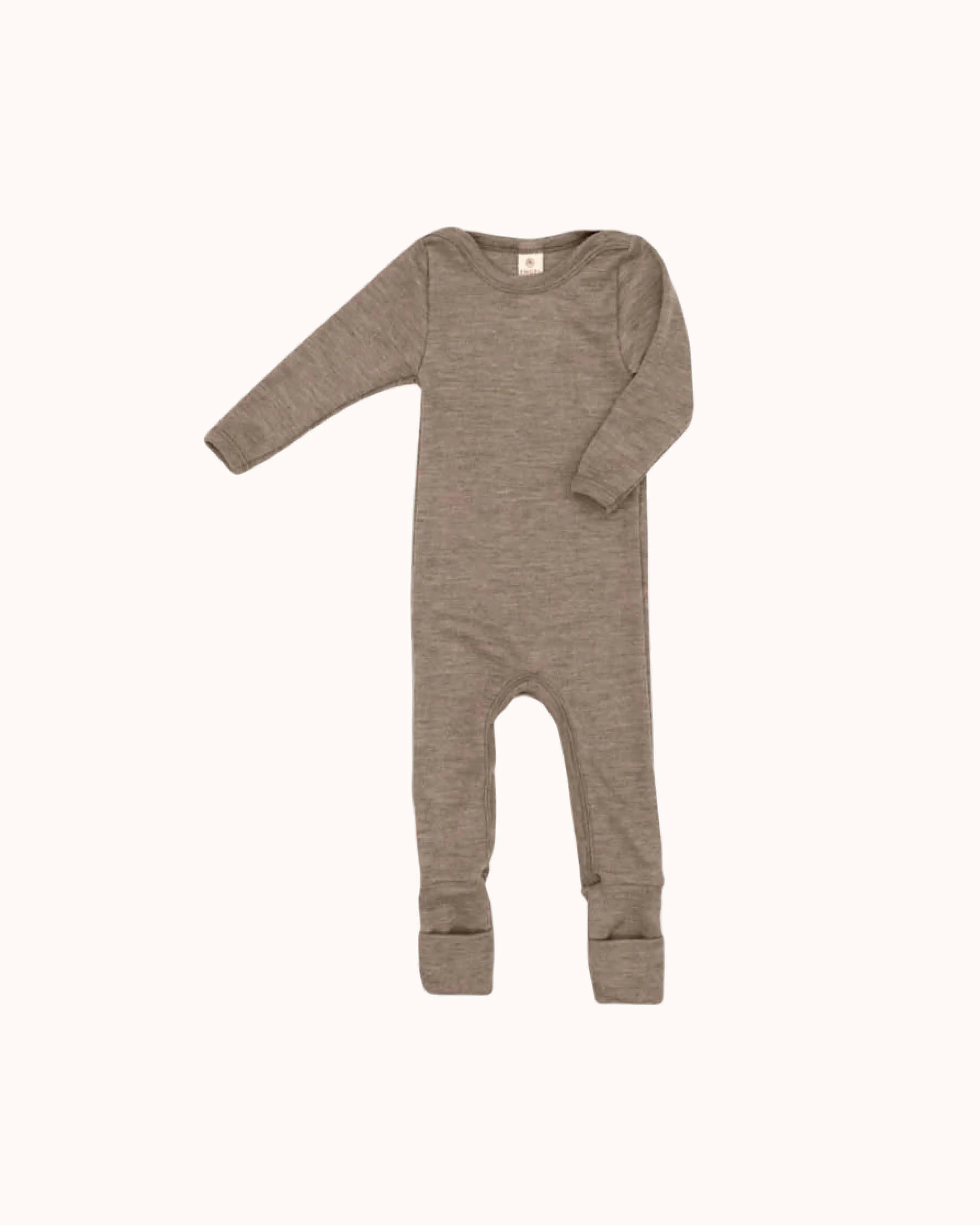 Baby Overall aus Wolle/Seide in walnut melange