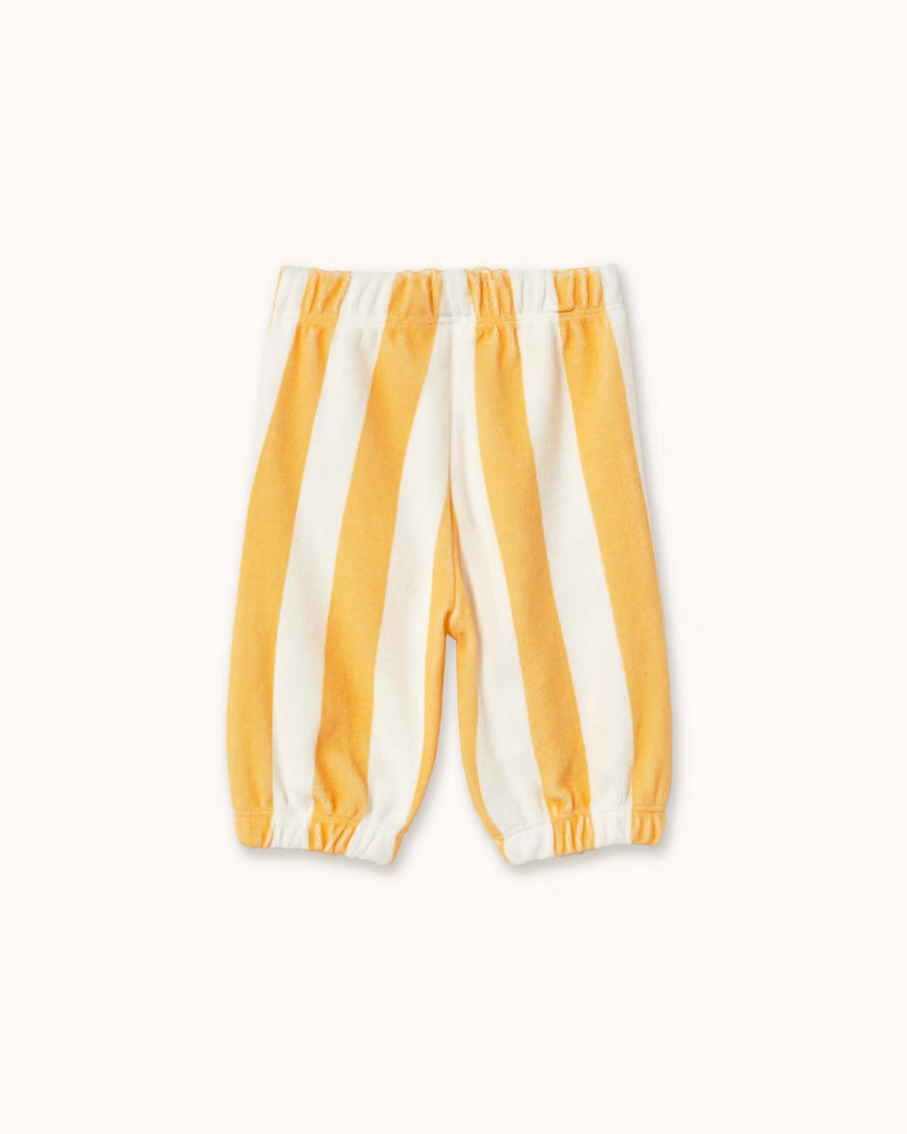 Baby Frottee Sweathose in gelb gestreift