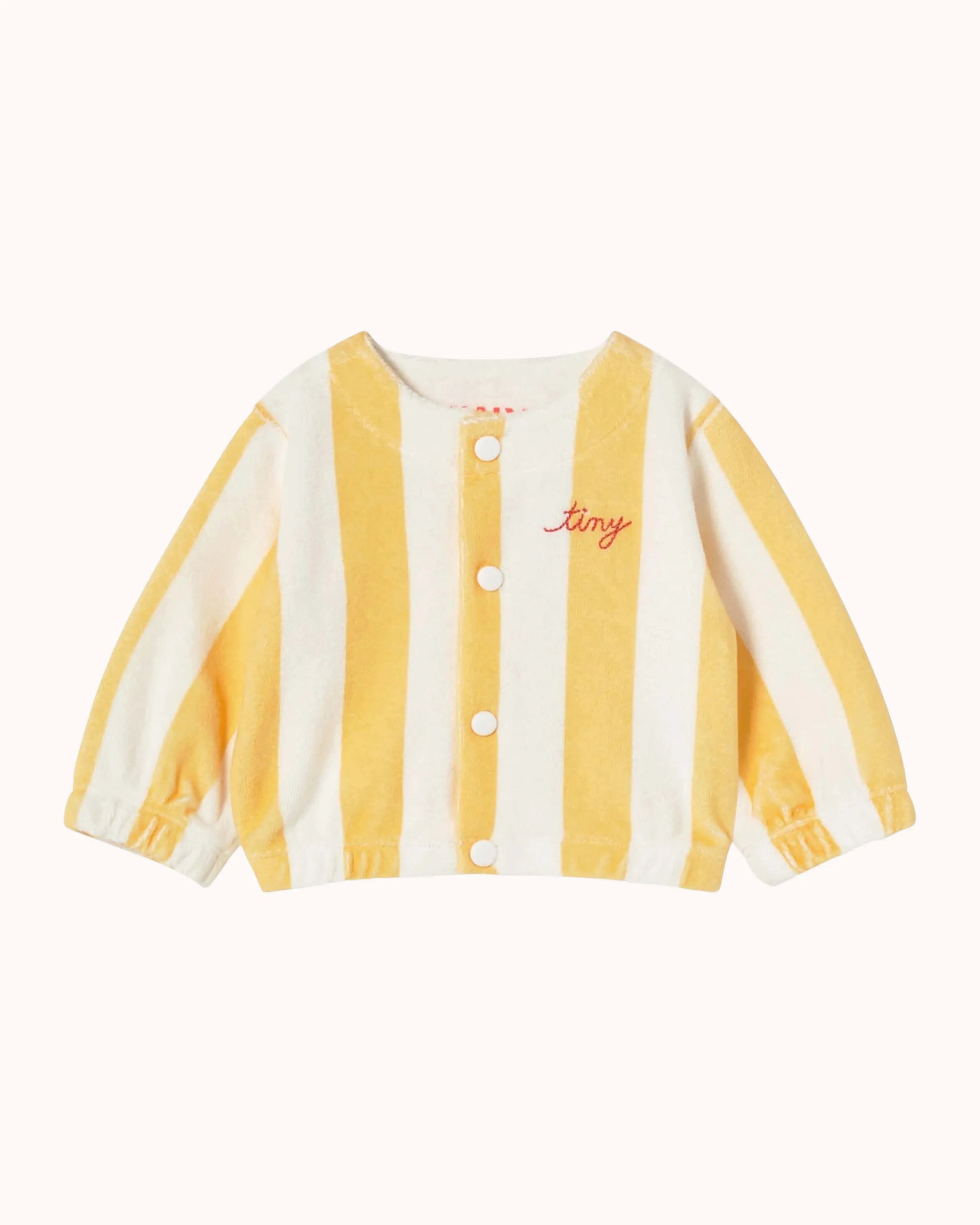 Baby Towel Jacket in yellow stripes