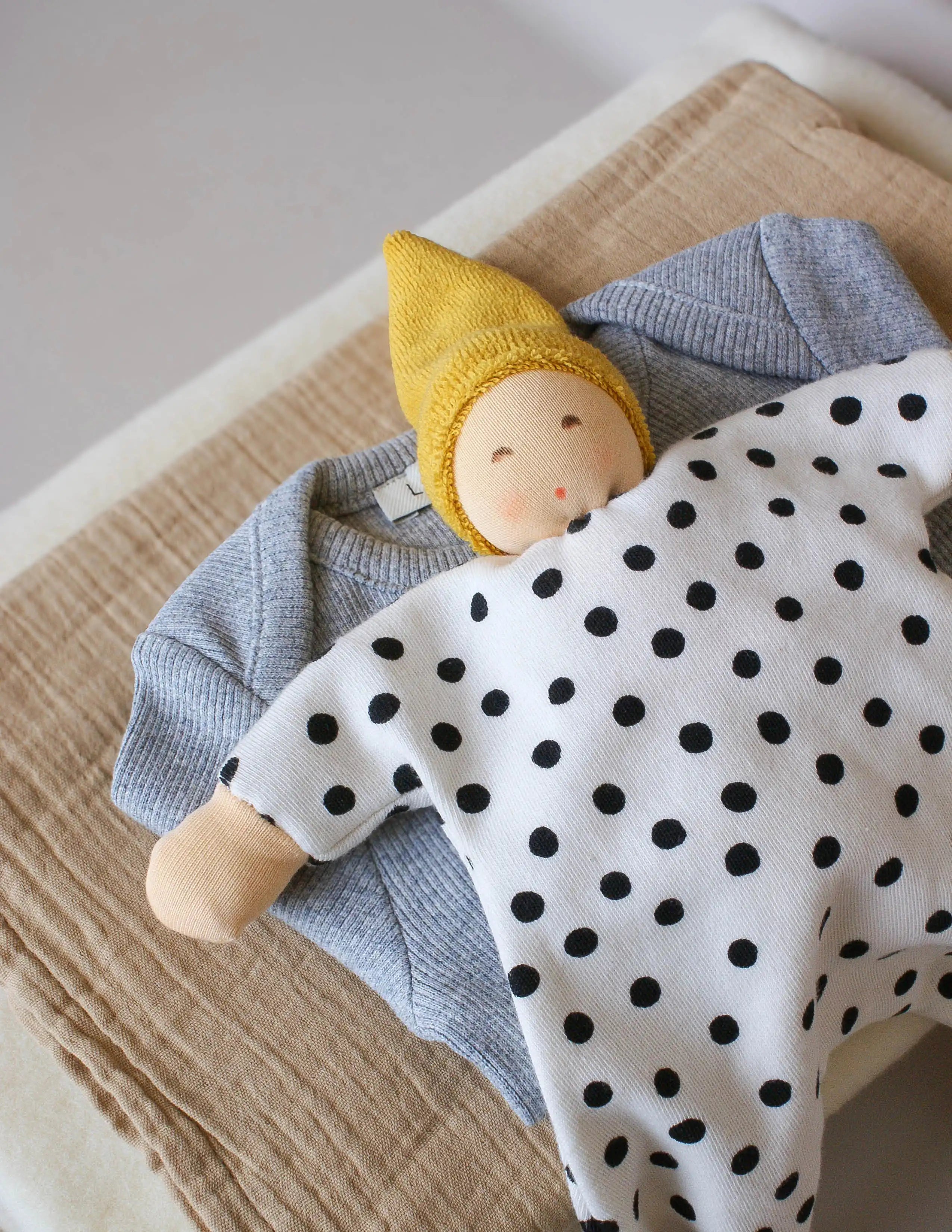 Langärmliger Baby Rib Body in light grey melange
