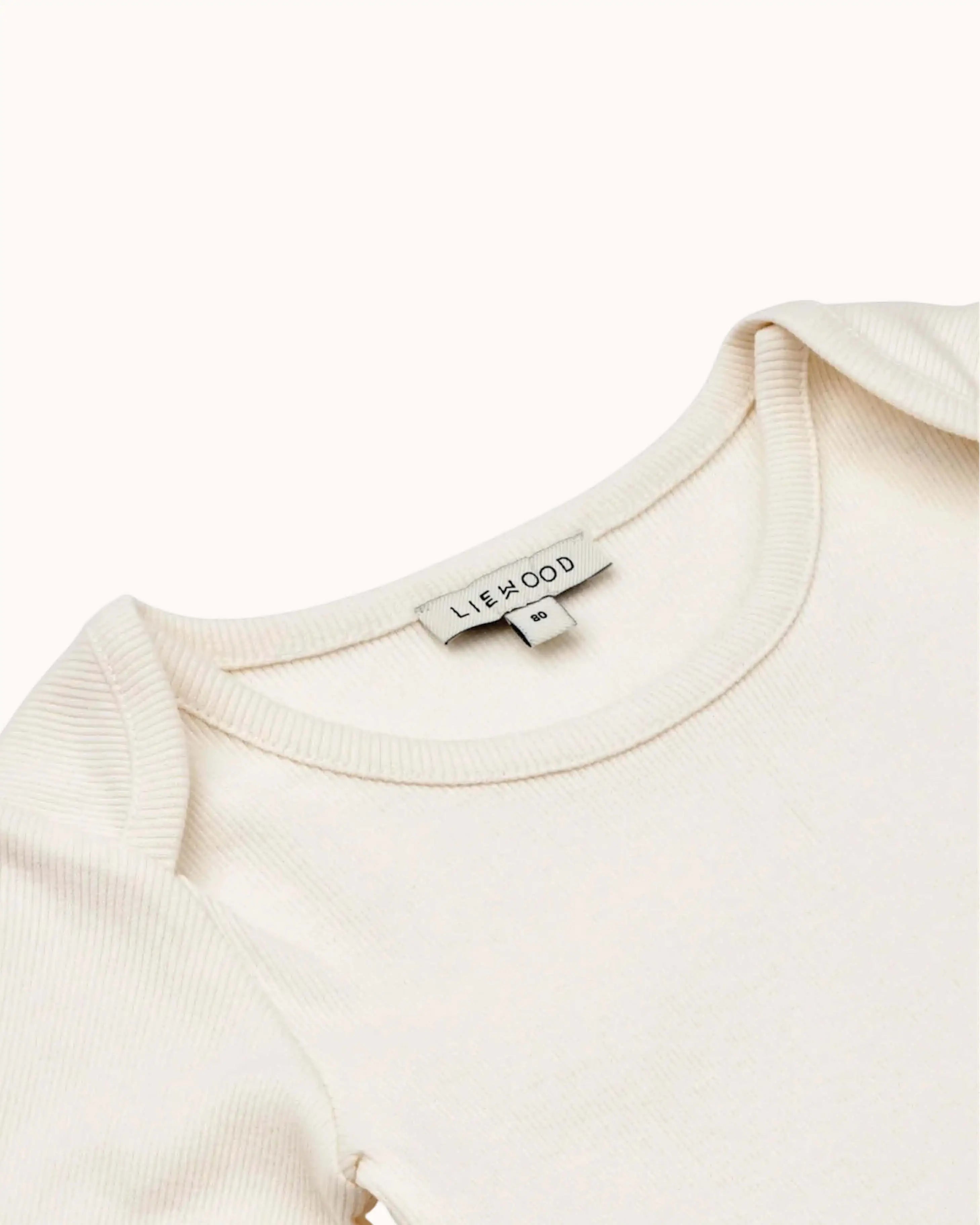 Langärmliger Baby Rib Body in creme de la creme