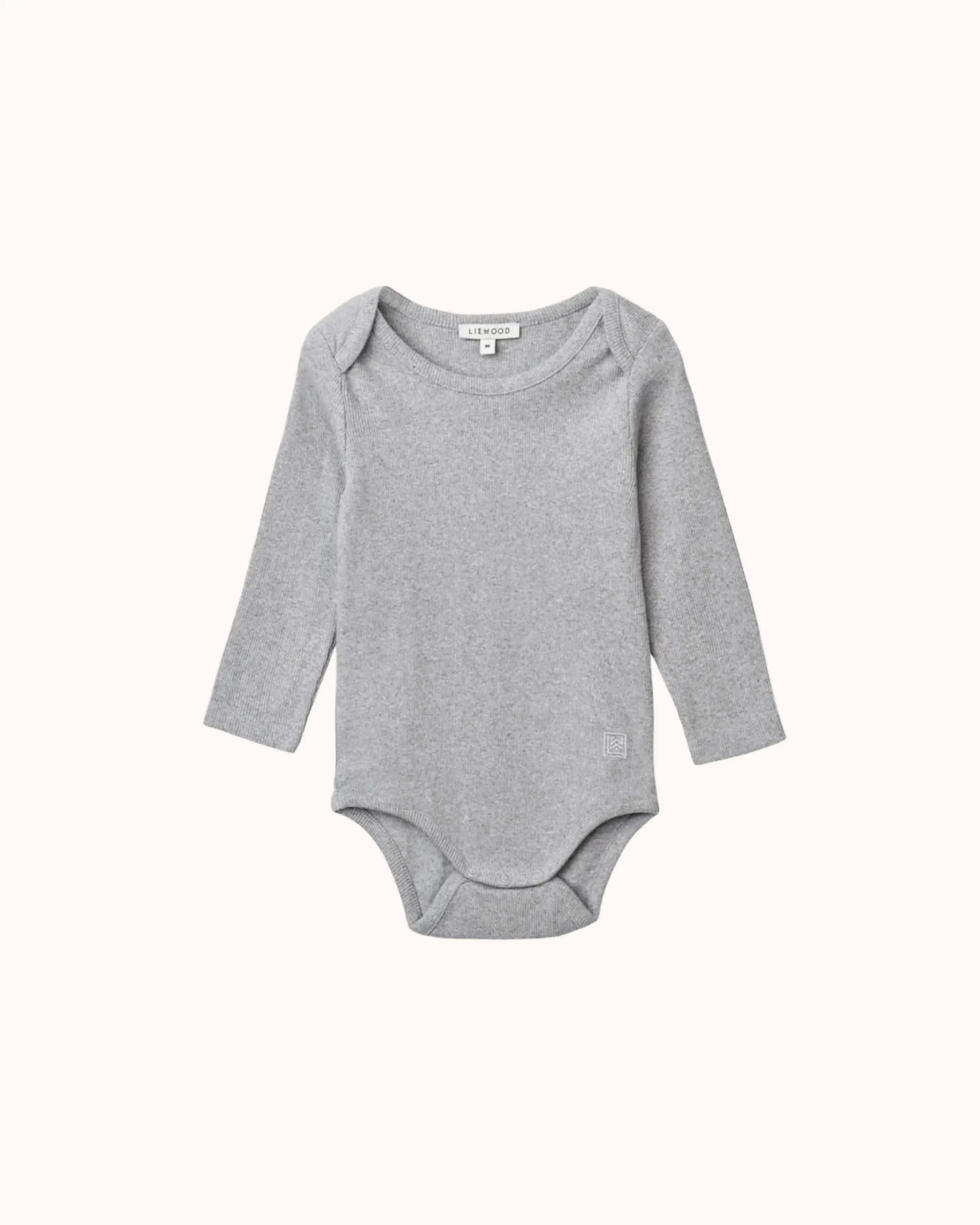 Langärmliger Baby Rib Body in light grey melange