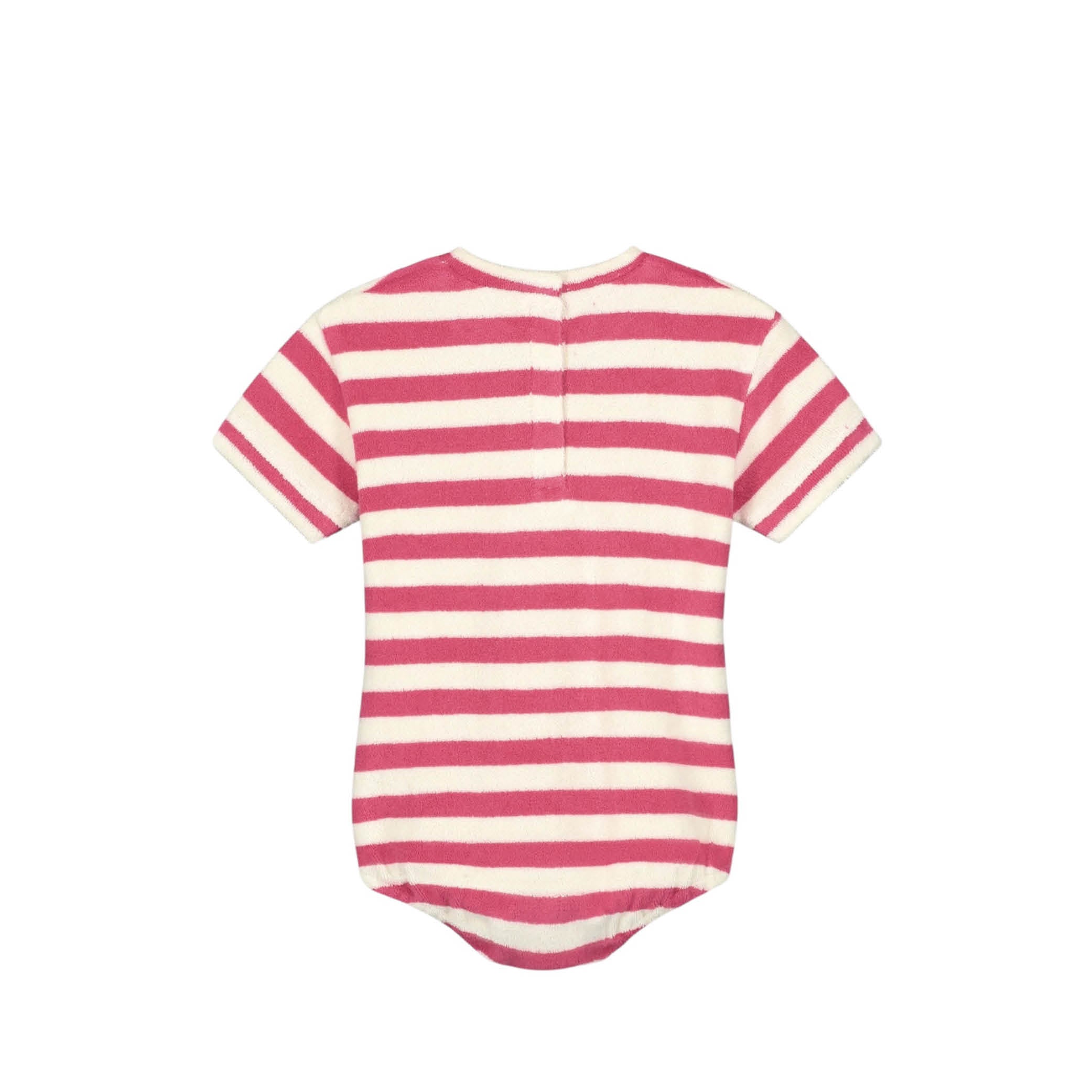 POP Baby Terry Jumpsuit in cherry/cream