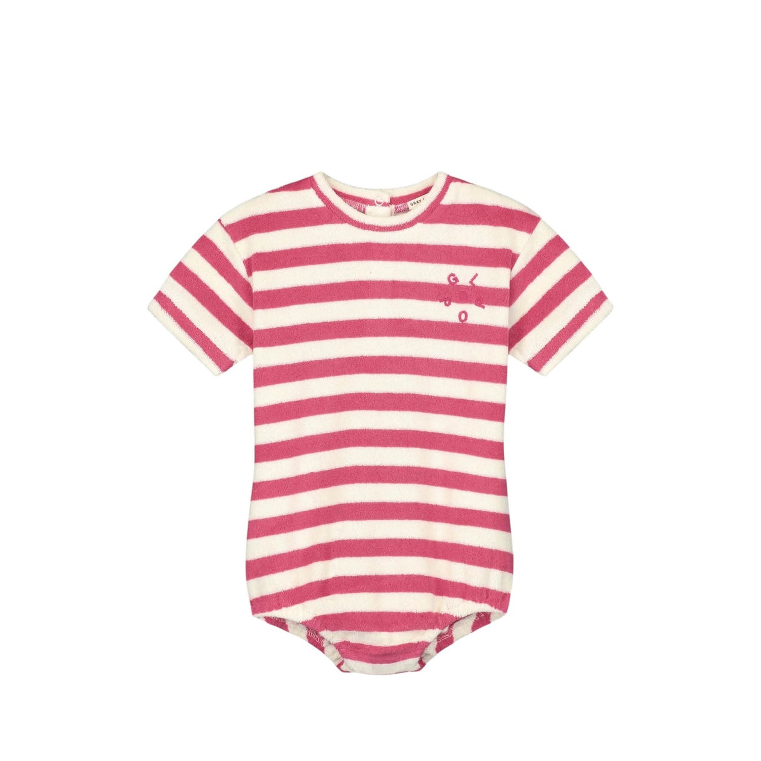 POP Baby Terry Jumpsuit in cherry/cream