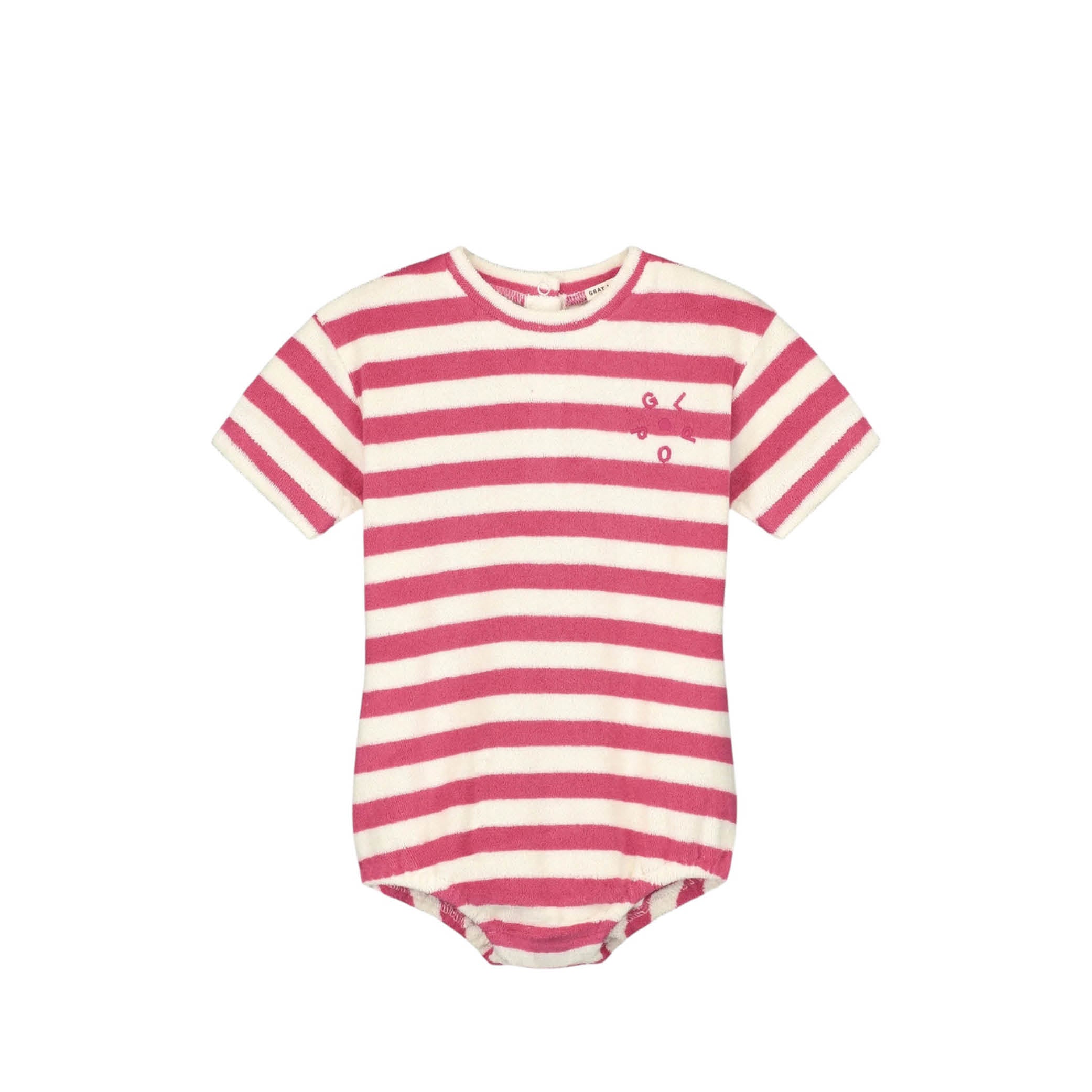 POP Baby Terry Jumpsuit in cherry/cream