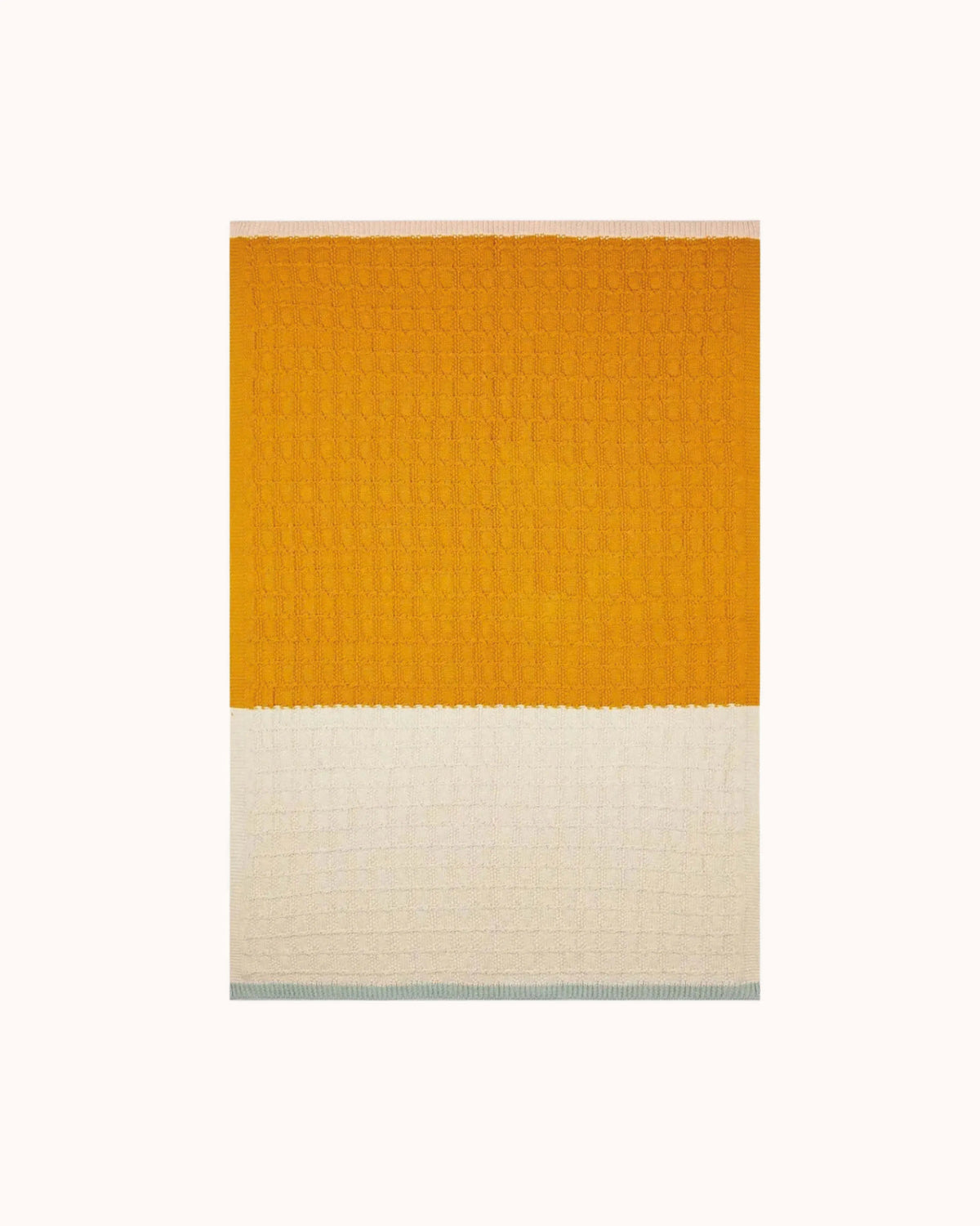 Knitted Baby Blanket in citrus/cream