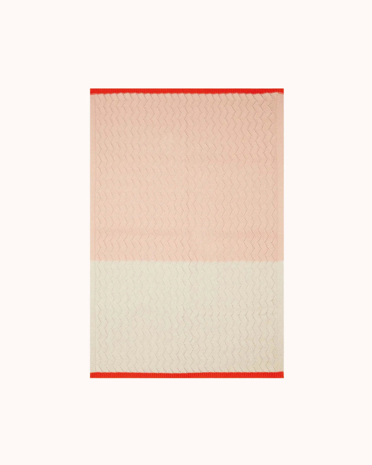 Knitted Baby Blanket in pink/cream