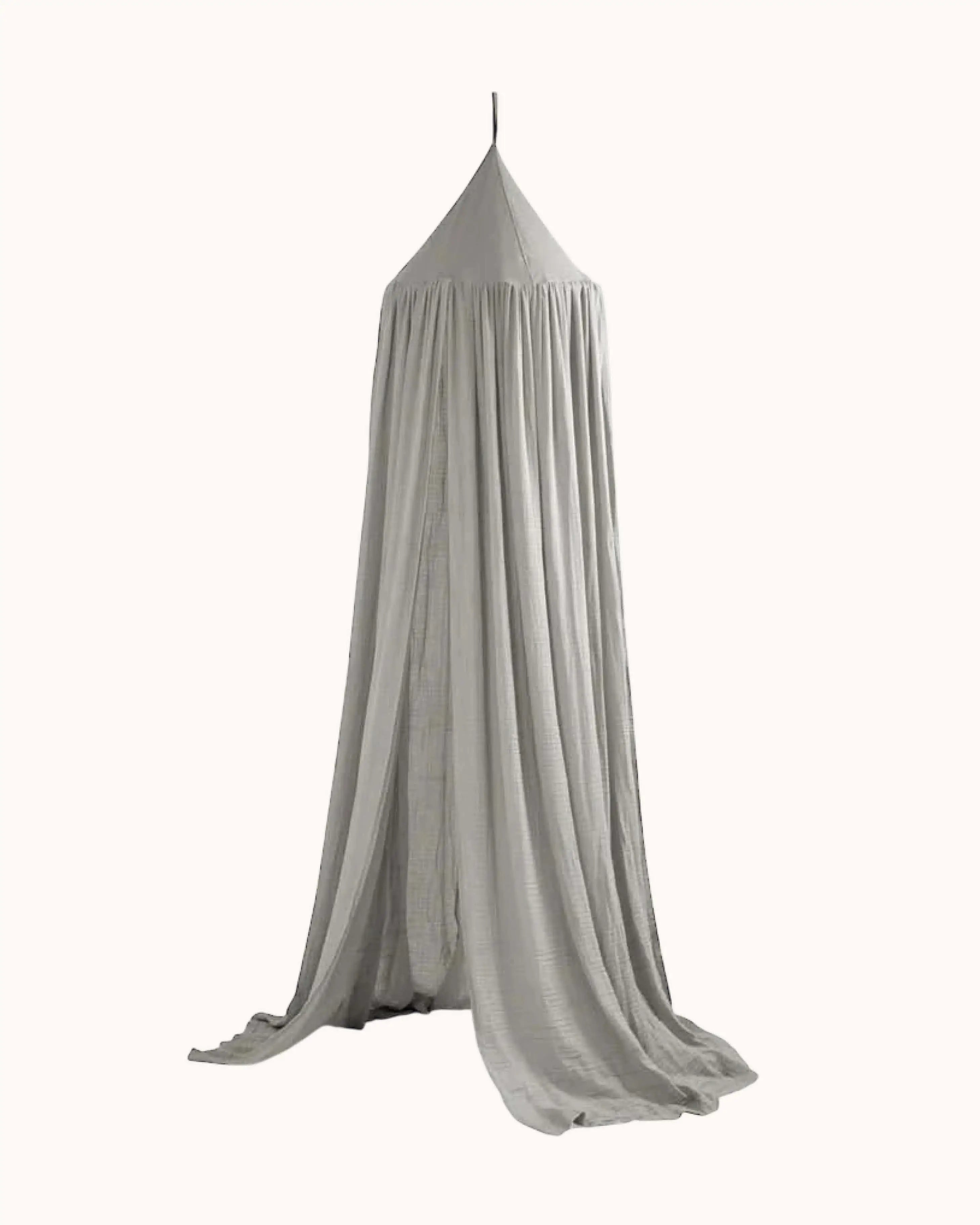 Muslin Bed Canopy in elephant grey
