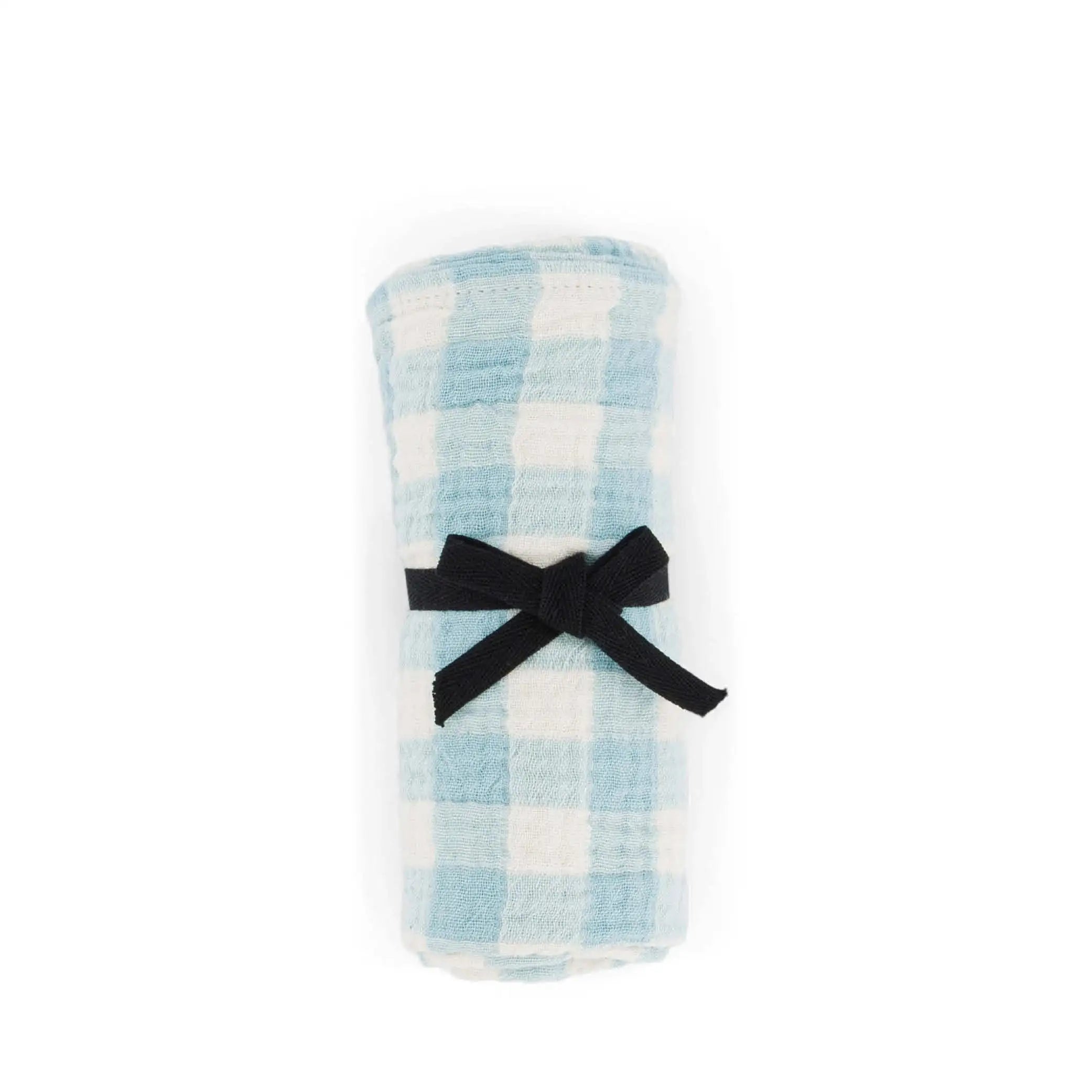 Musselin Swaddle Bianca in gingham blue