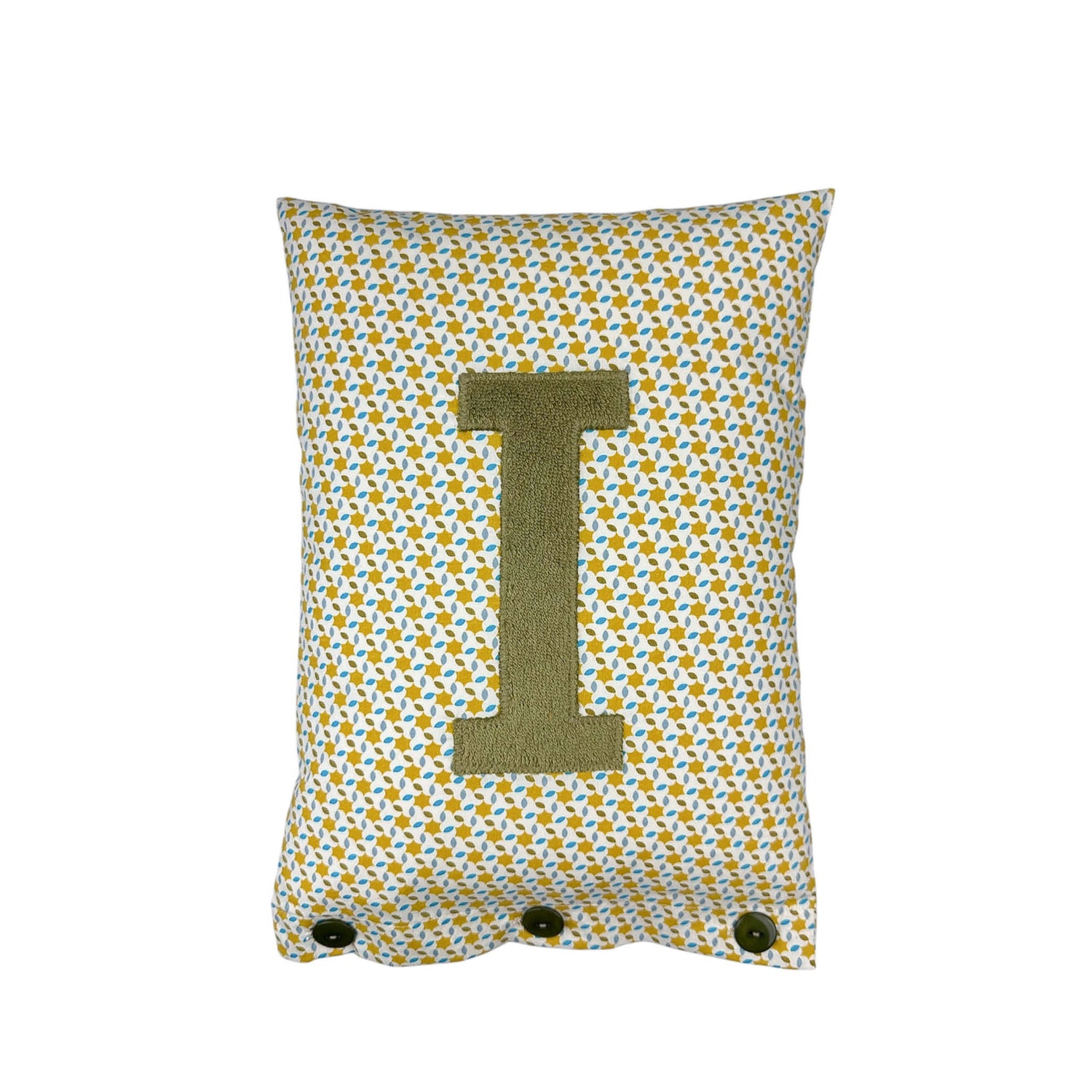 Letter Cushion Olive on Popeline Moussem