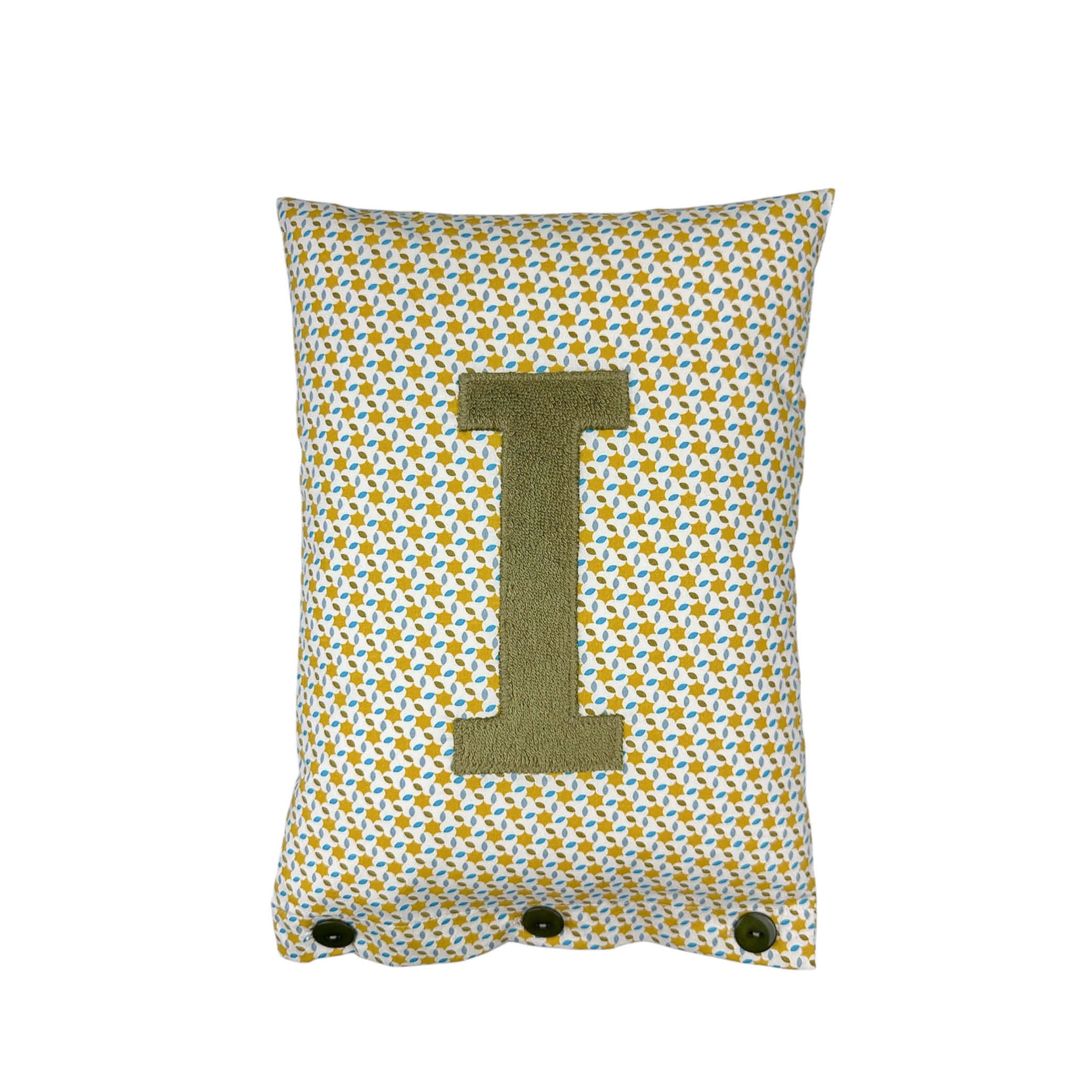 Letter Cushion Olive on Popeline Moussem