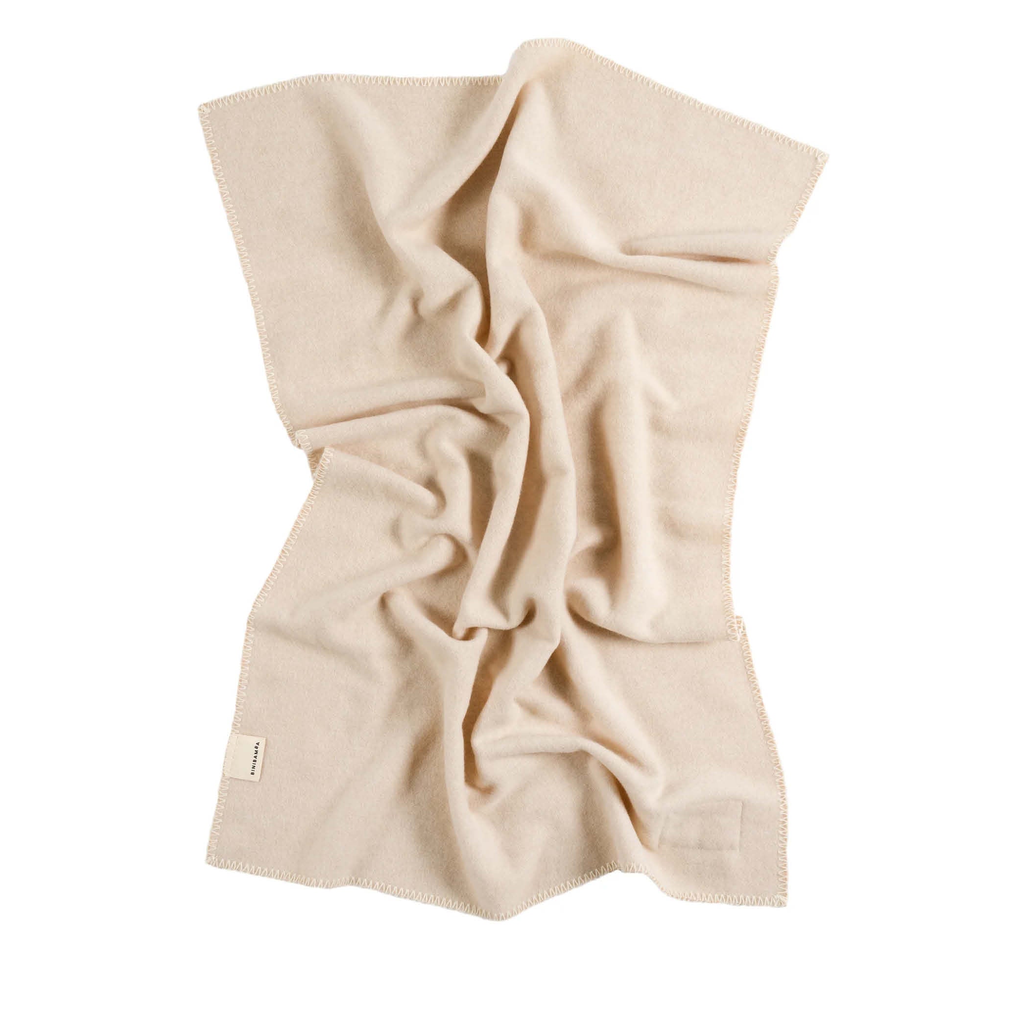Babydecke aus Merinowolle in caramel/milk